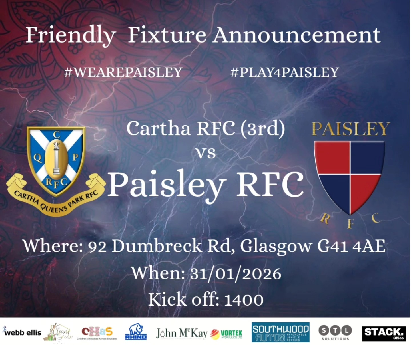 Paisley Rugby Football Club... - Paisley Rugby Football Club