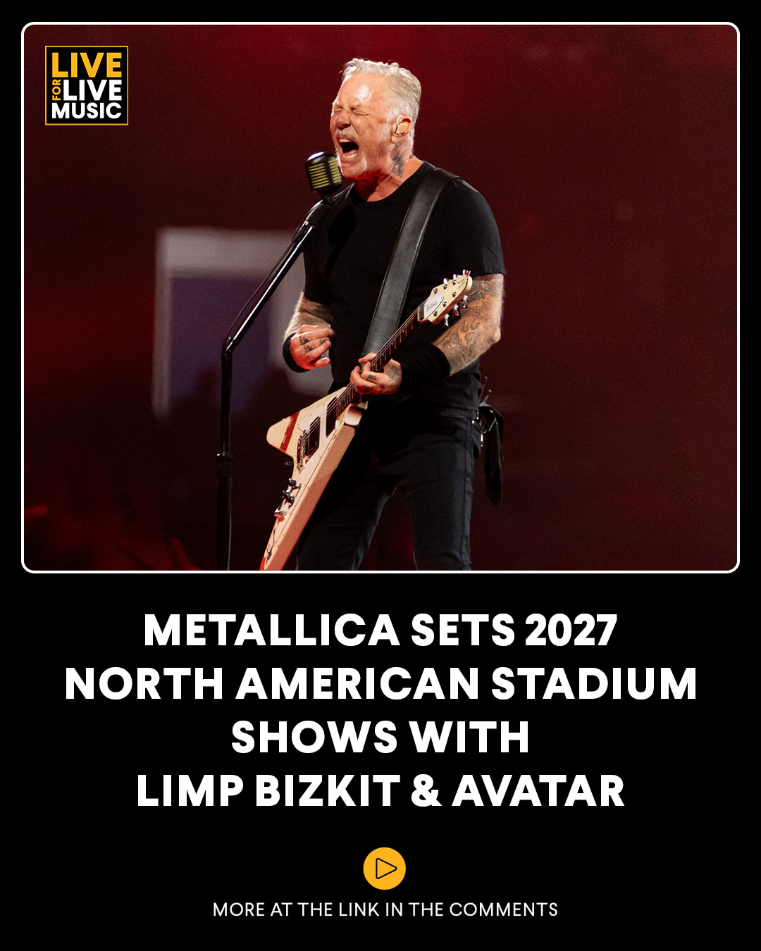 Metallica has extended its M72 World Tour into 2027 with a fresh