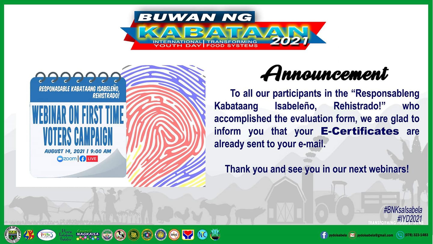 PYDO Isabela - 📣 Yes, your e-certificates are now... | Facebook