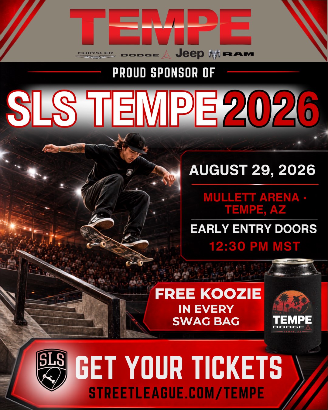 Street League Skateboarding in Tempe, Arizona on August 29, 2026