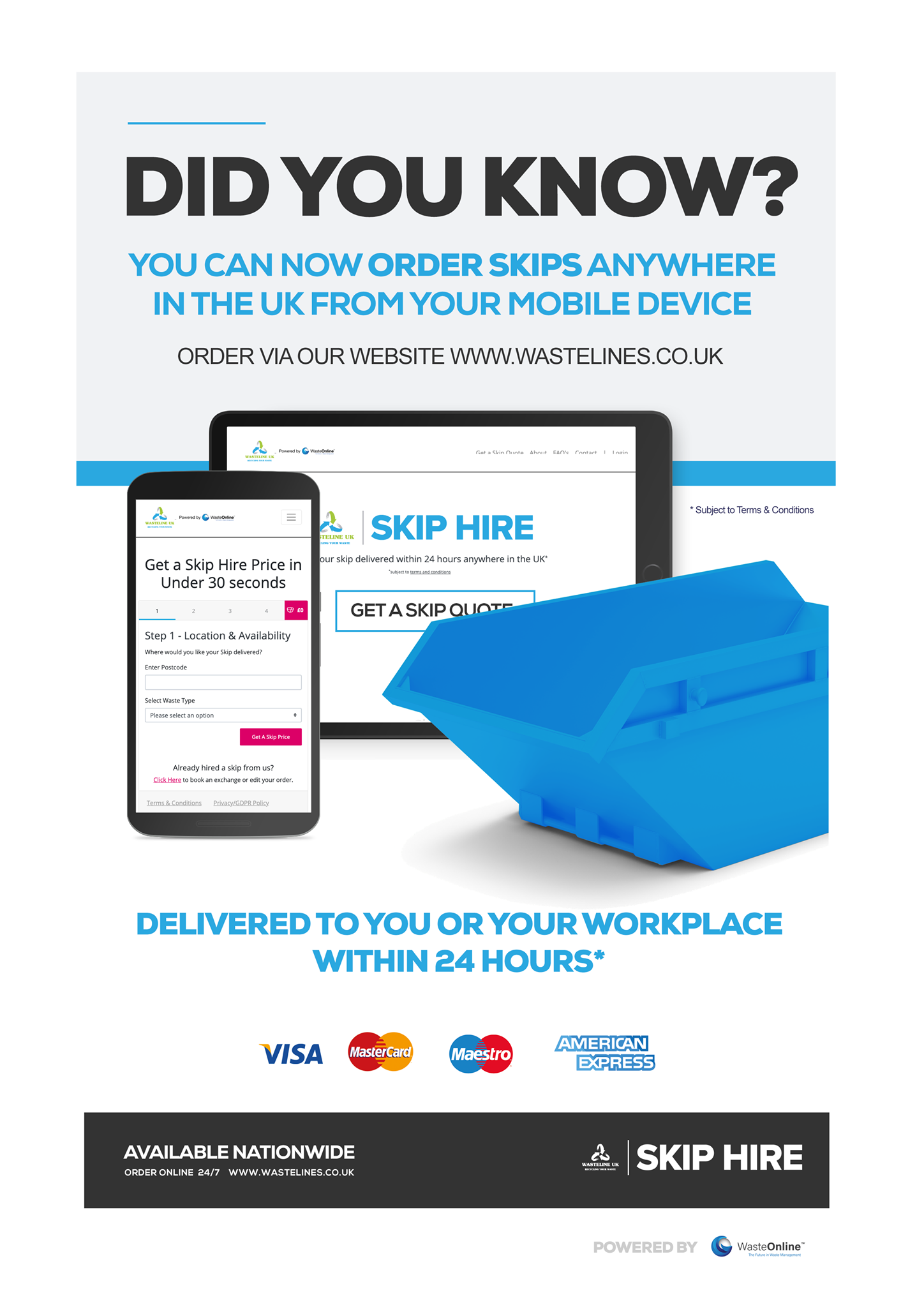 Hire a skip online - uk nationwide service- waste clearances