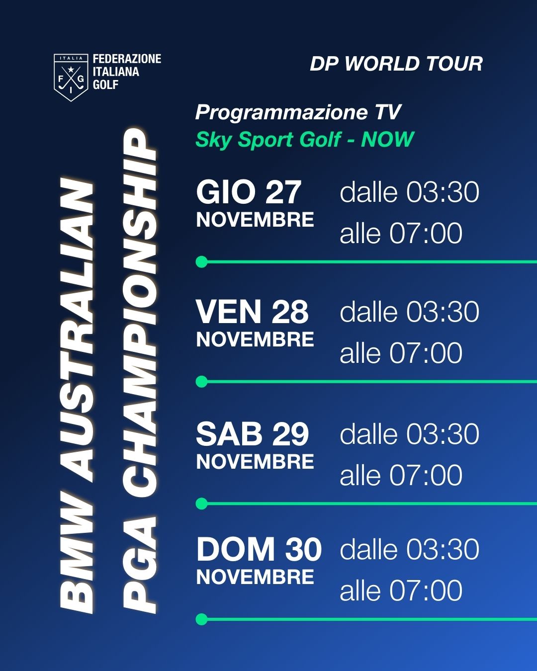 Il DP World Tour 2026 parte... - Federazione Italiana Golf | Facebook