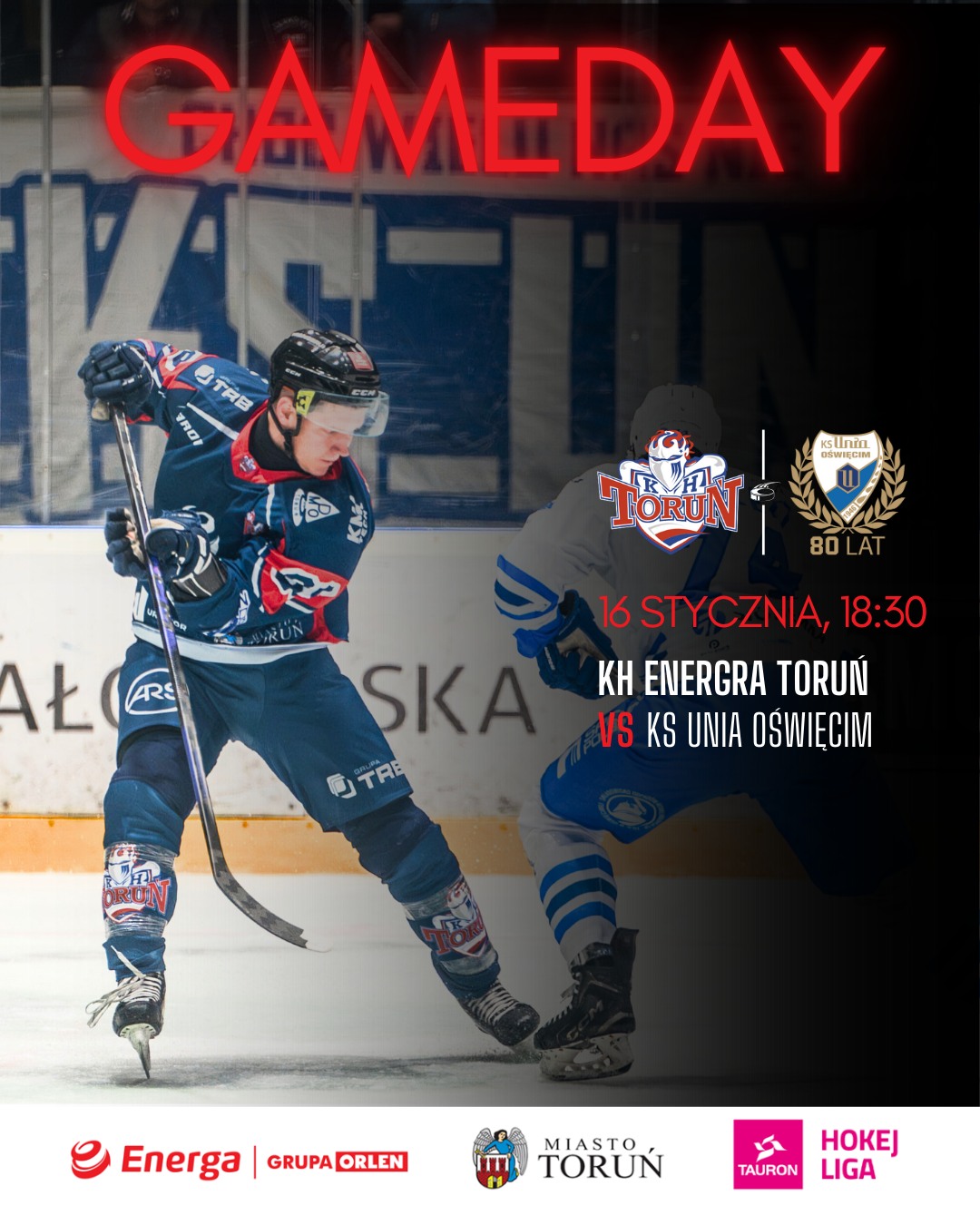 KH - ⚪️🔴🔵 🔥🏒🥅 DZIEŃ MECZOWY 🔥🏒🥅 ⚪️🔴🔵 🆚 KS Unia Oświęcim 🏟️ Lodowisko ...