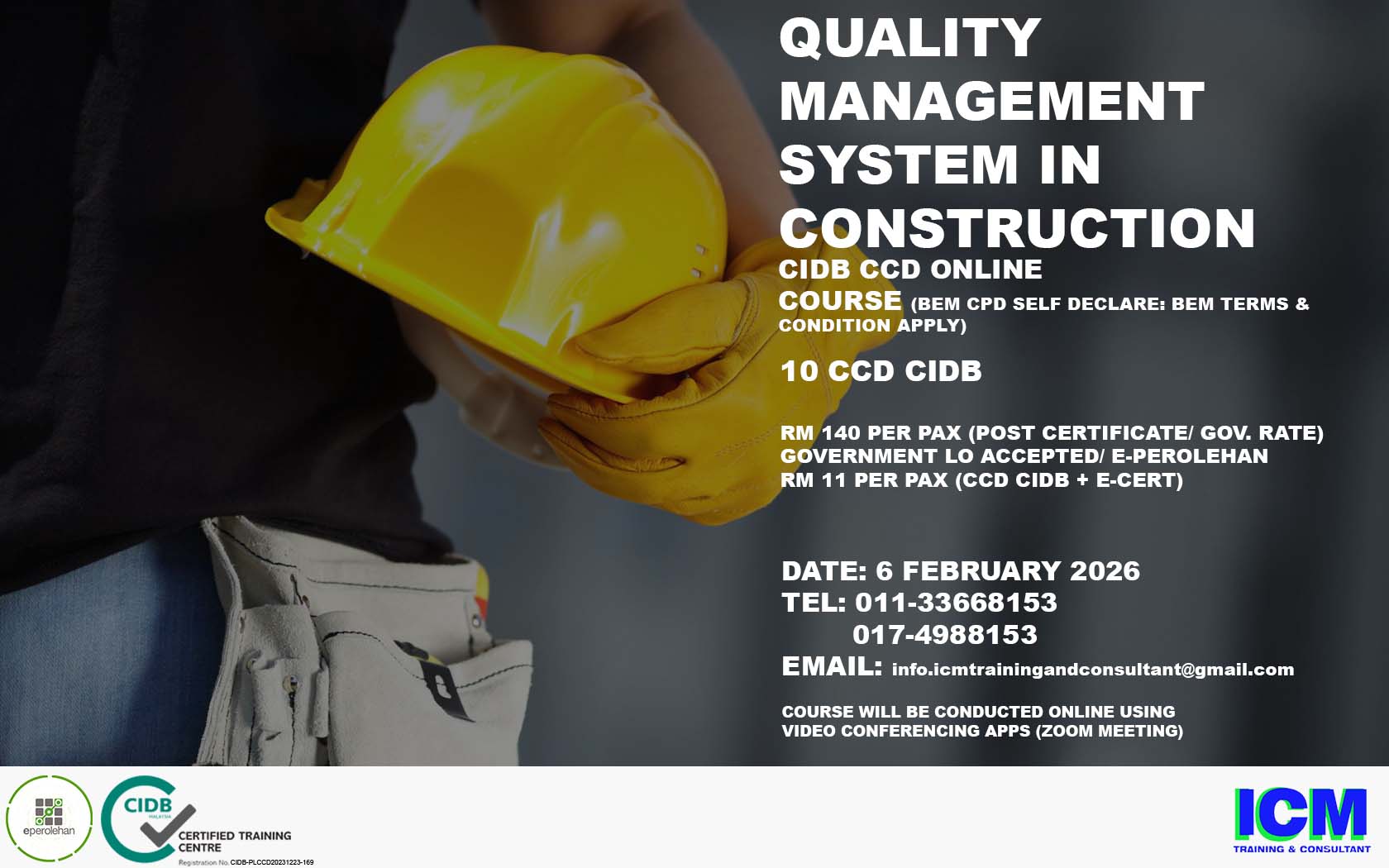 KURSUS ONLINE PEMBINAAN (10... - ICM Training and Consultant | Facebook
