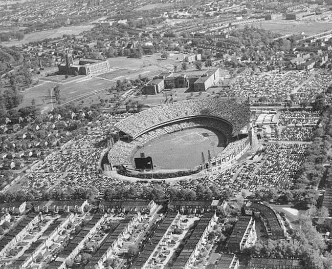 Opening day at Memorial Stadium. (1954)
