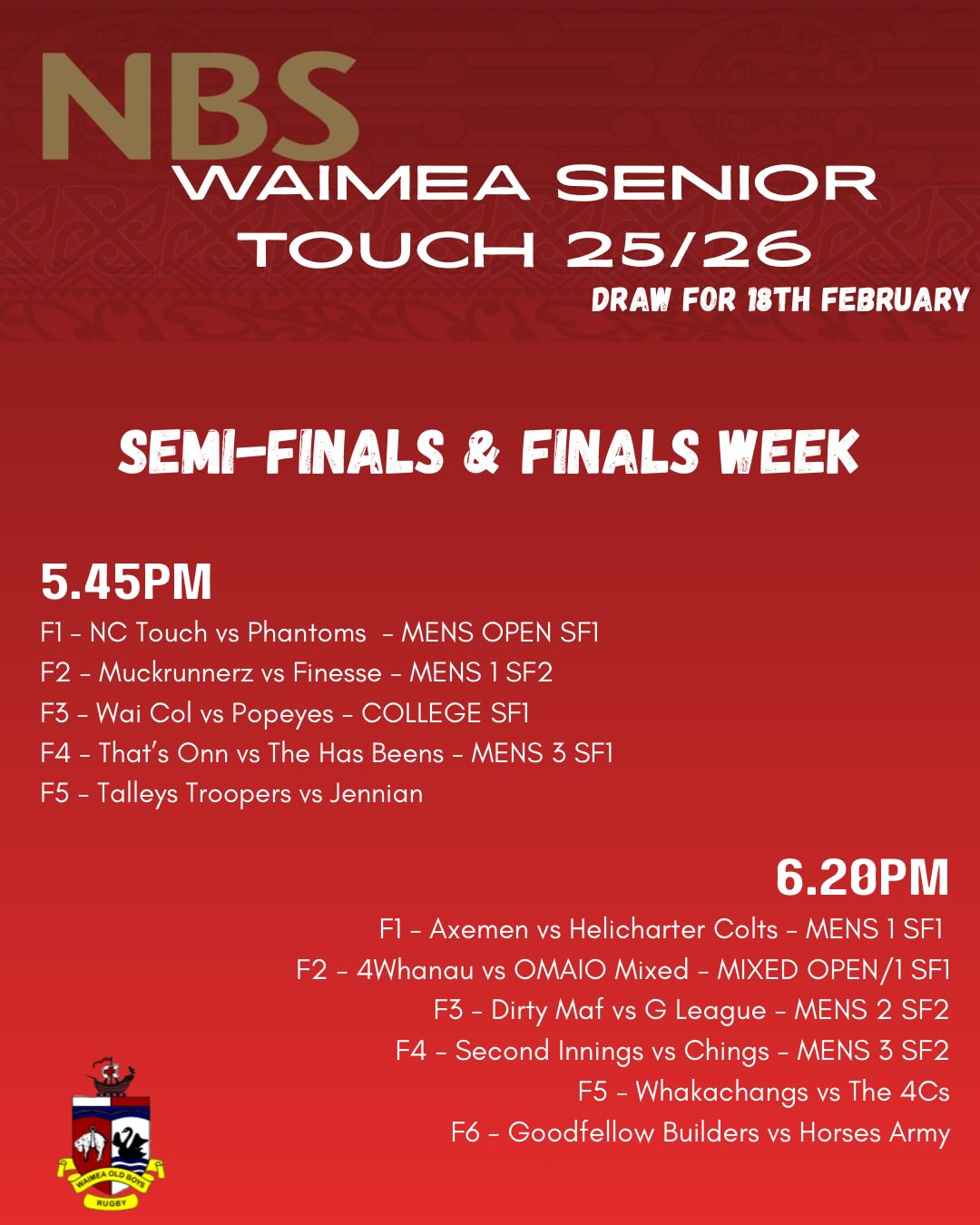 Waimea Old Boys... - Waimea Old Boys Rugby Football Club Inc.