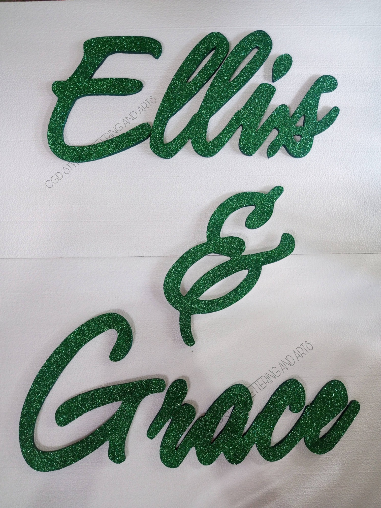 C.G.D Styro lettering