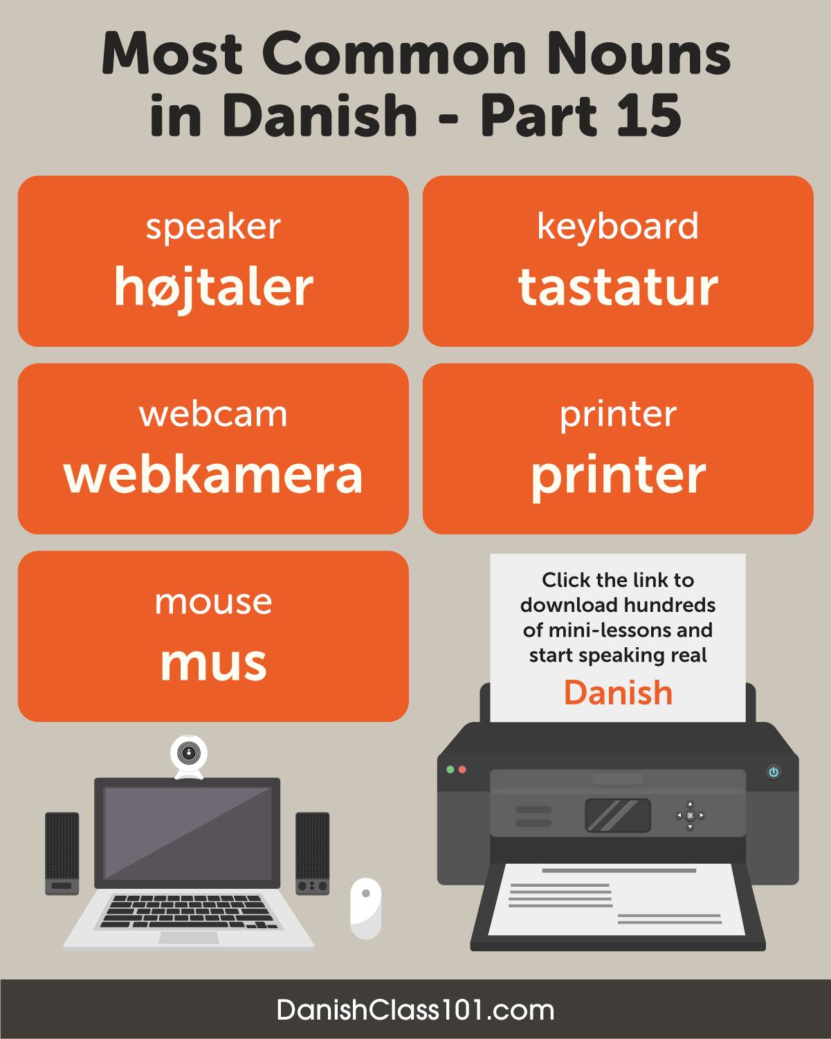 Most Common Nouns in... - Learn Danish - DanishClass101.com | Facebook