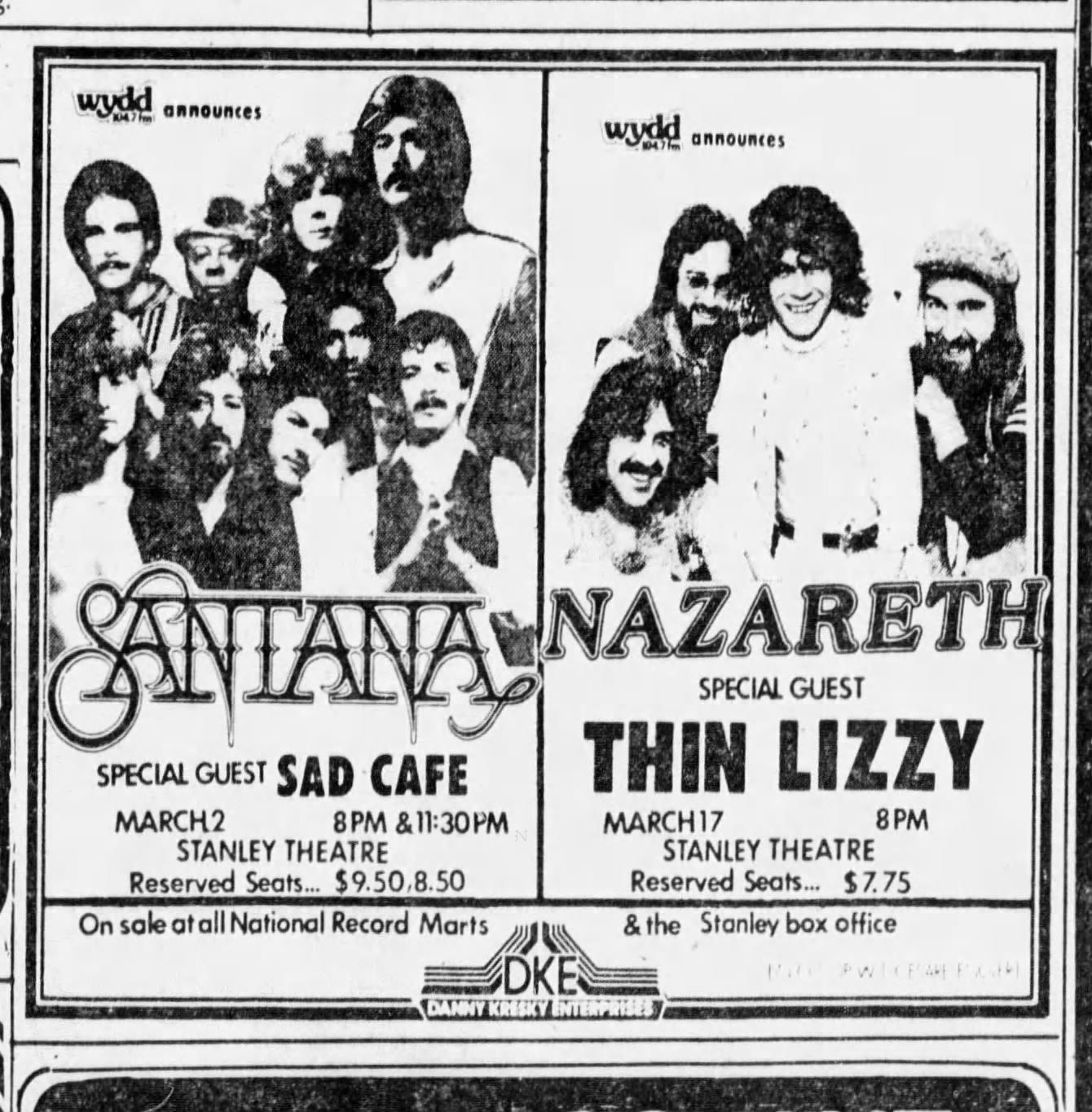 Nazareth and Thin Lizzy at Stanley Theatre in 1979