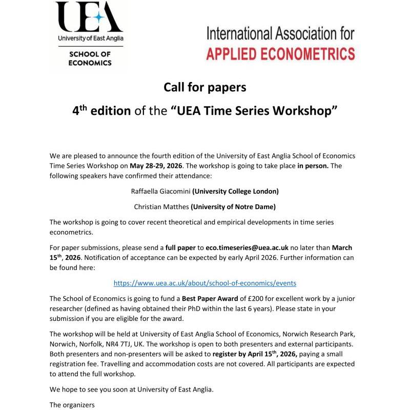 UEA - We are excited to announce that the 4th edition of the UEA Time ...