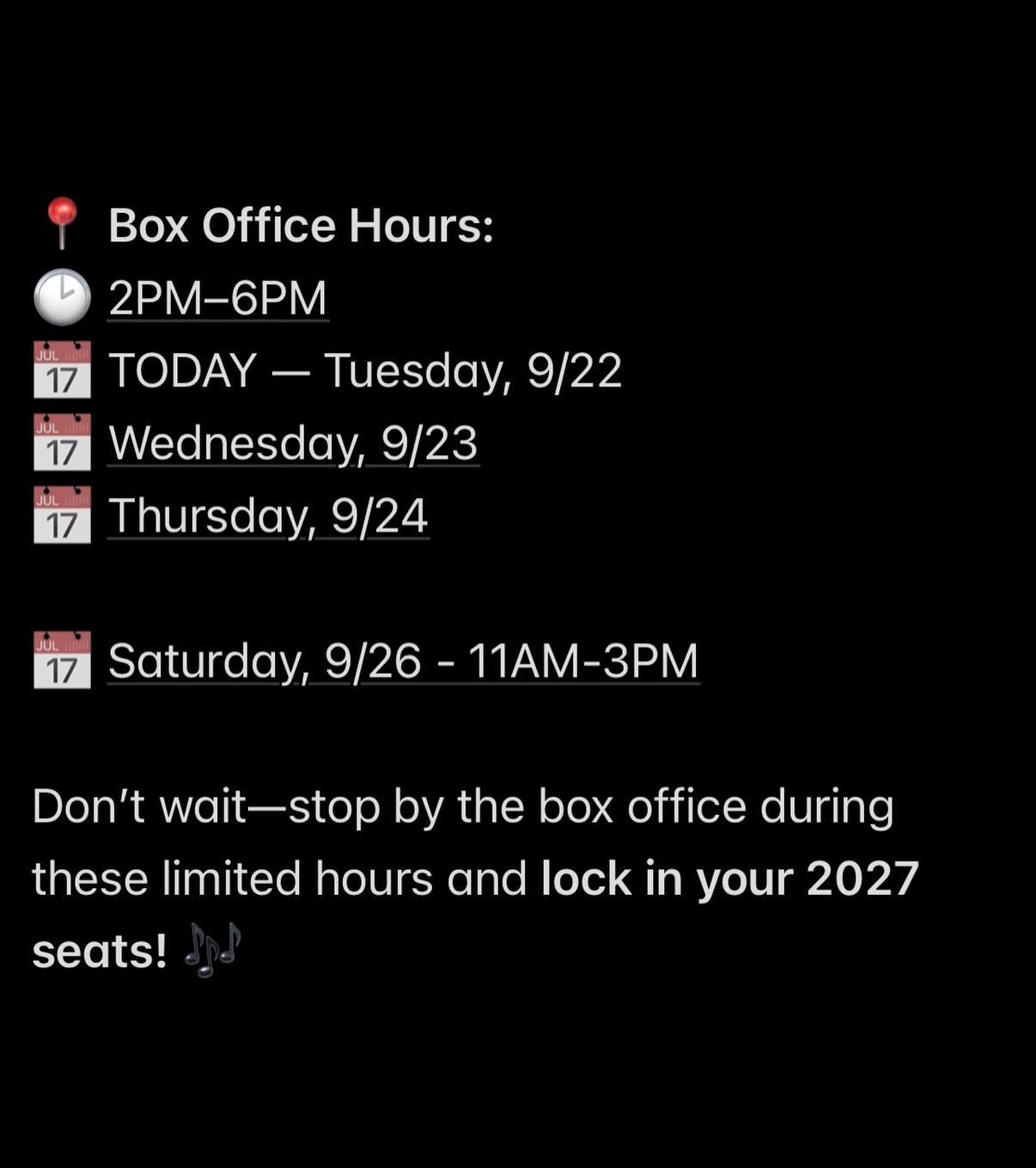 🎷 LOCK IN YOUR 2027 SEATS! 🎷 Secure your 2027 Wednesday Jazzy