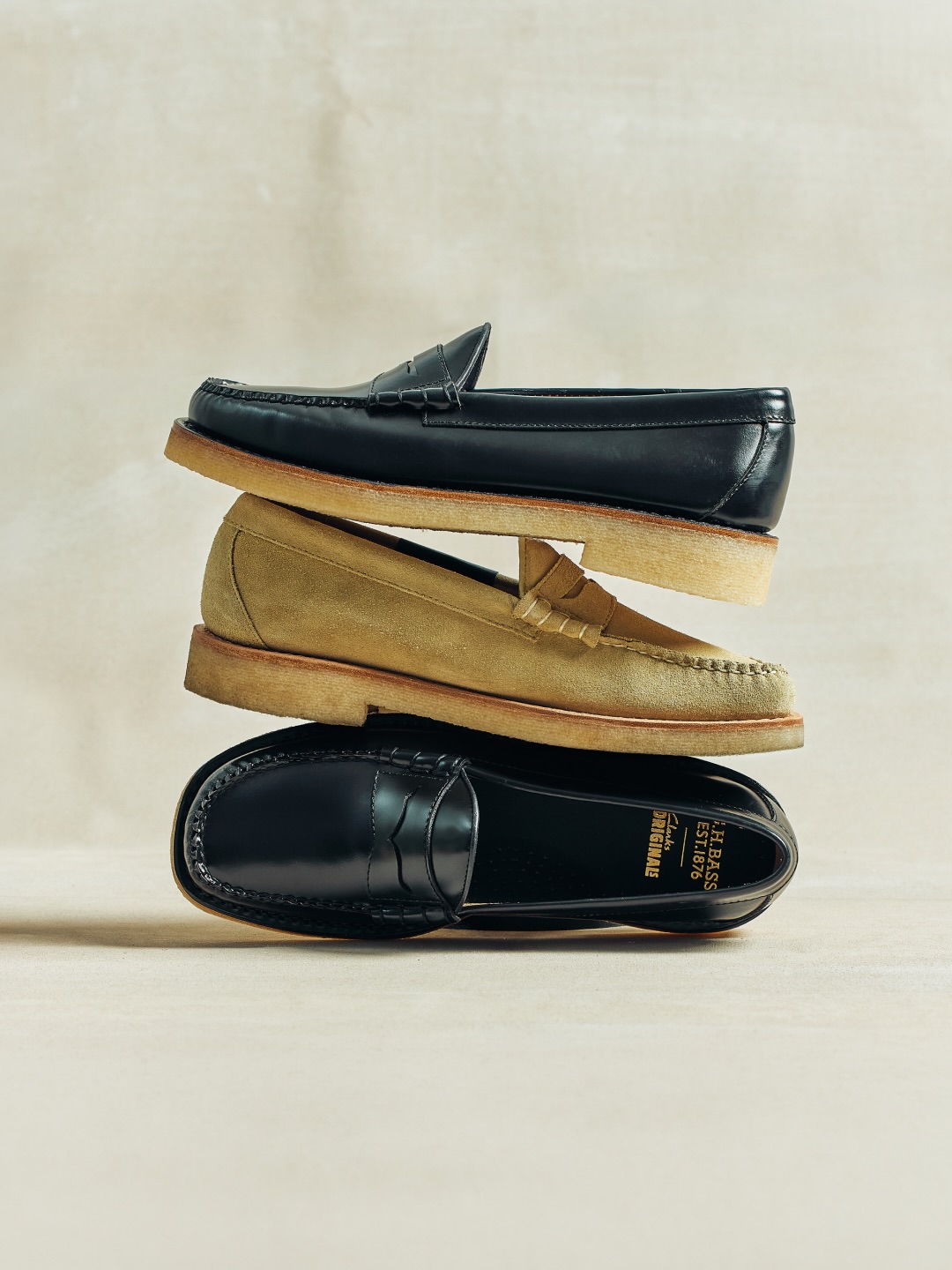 Clarks - Our men's Wallabee Monk. Taking a Clarks archive pattern