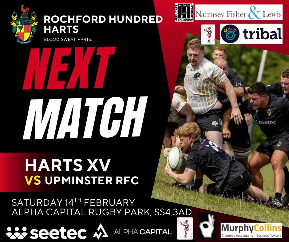 Rochford - 📣 Next up: Rochford Hundred Harts XV 🆚 Harts XV vs Upminster ...