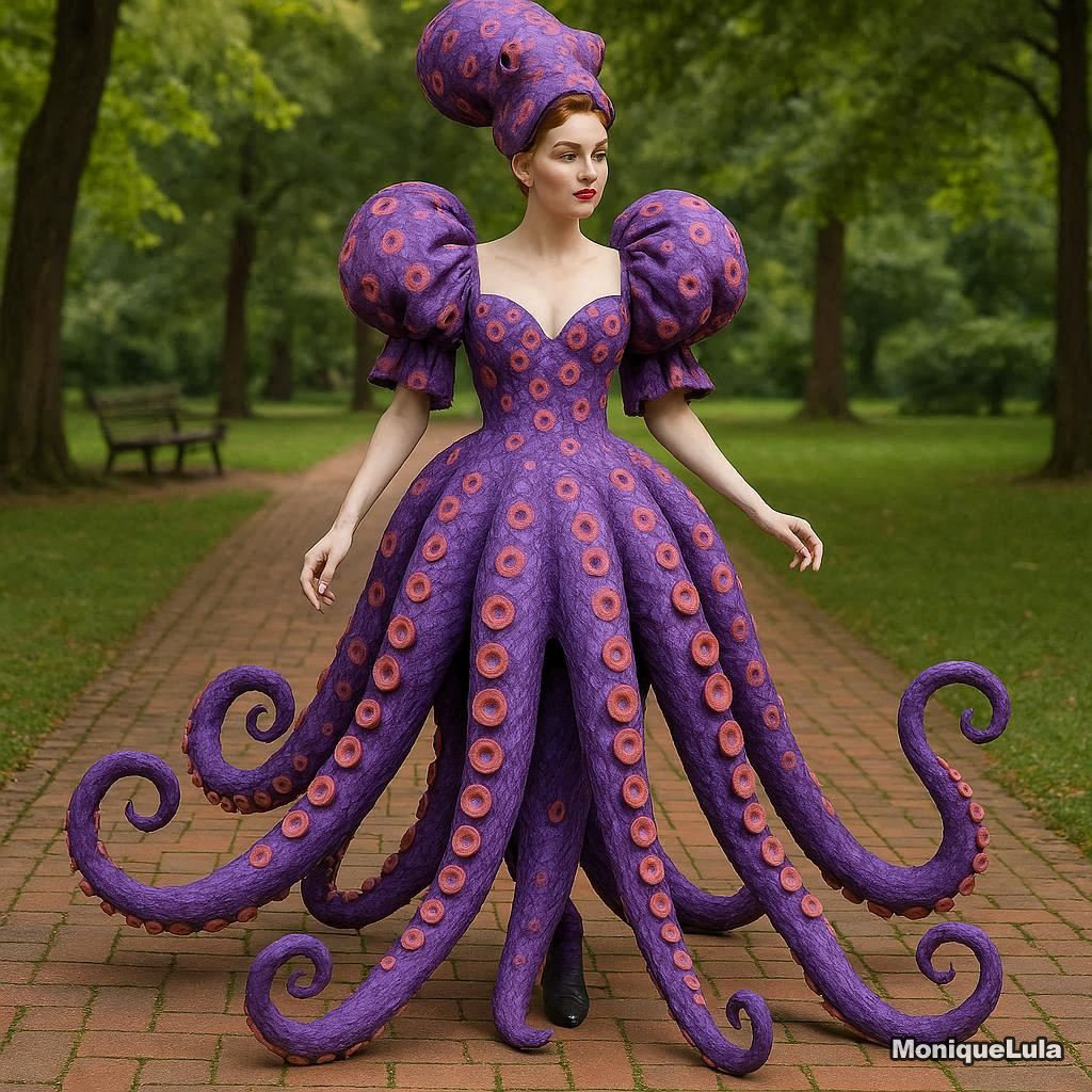 lady gaga octopus dress by Vecona fashion Edward Achour