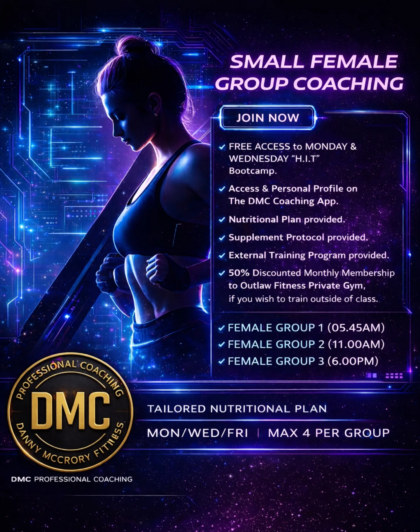 DMC - 2026 FEMALE SMALL Group 𝐂𝐨𝐚𝐜𝐡𝐢𝐧𝐠 𝐒𝐞𝐫𝐯𝐢𝐜𝐞𝐬: ️ 𝘗𝘦𝘳𝘴𝘰𝘯𝘢𝘭𝘪𝘴𝘦𝘥 DMC ...