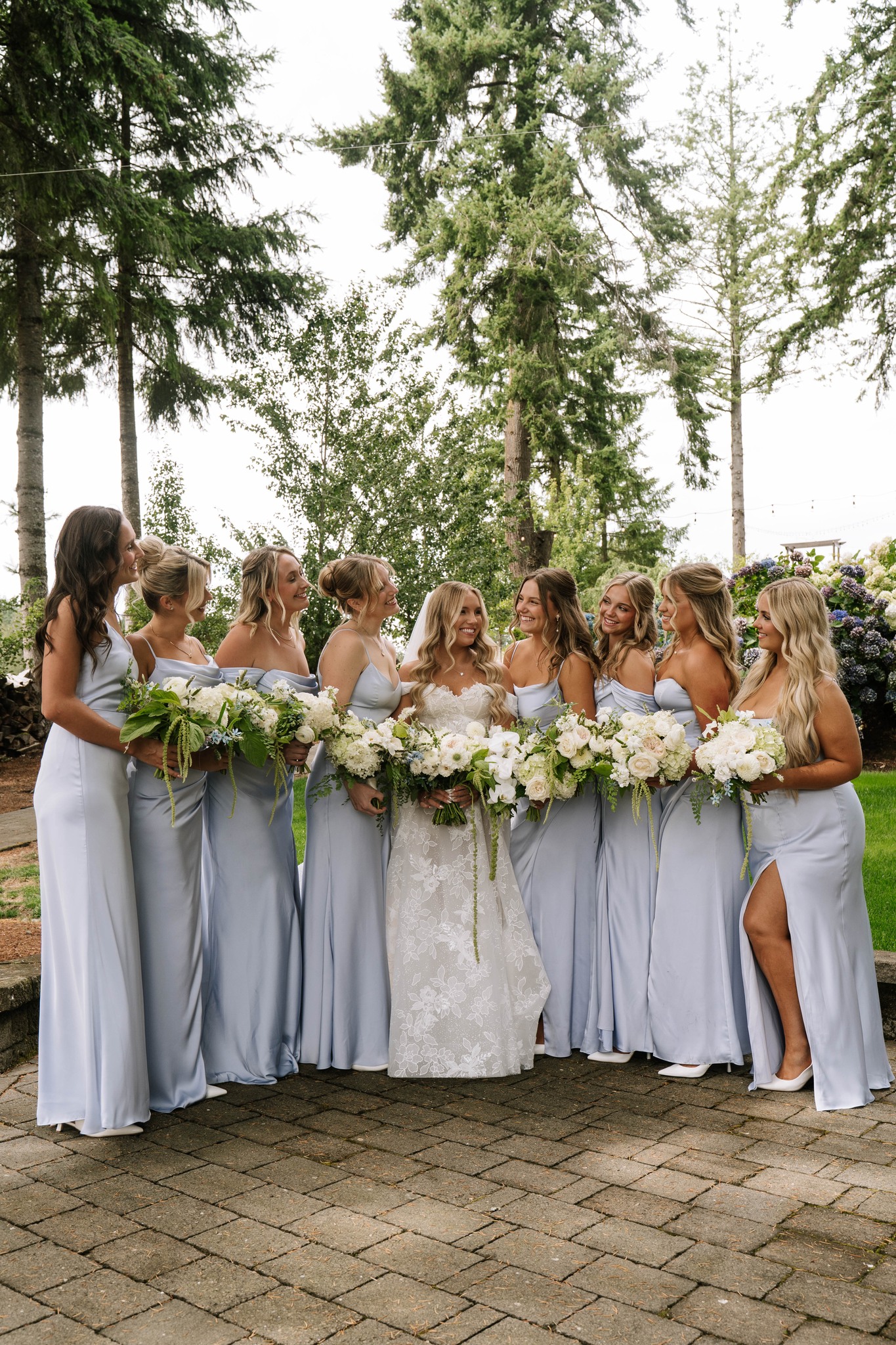 A fairytale moment brought to life in soft periwinkle blue. 🤍 Photographer: @skylermichellephotos Bride: @nia_.best Venue: @empress_estate . . . . #weddingday #bluebridesmaiddresses #bridesmaids #weddingplanning #bluebridesmaids