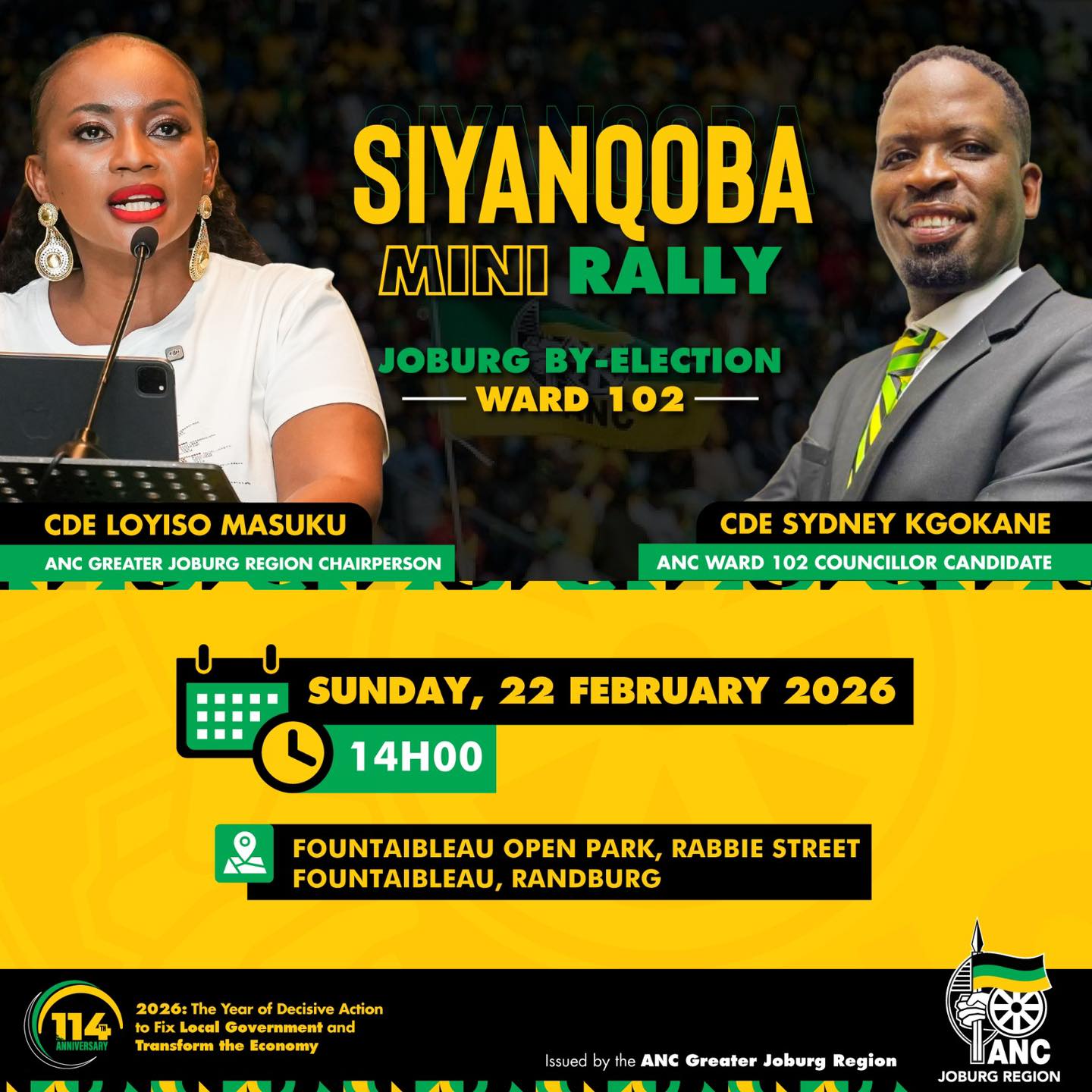 REMINDER 📢📢📢📢📢 2 Hours to... - ANC Greater Joburg Region | Facebook