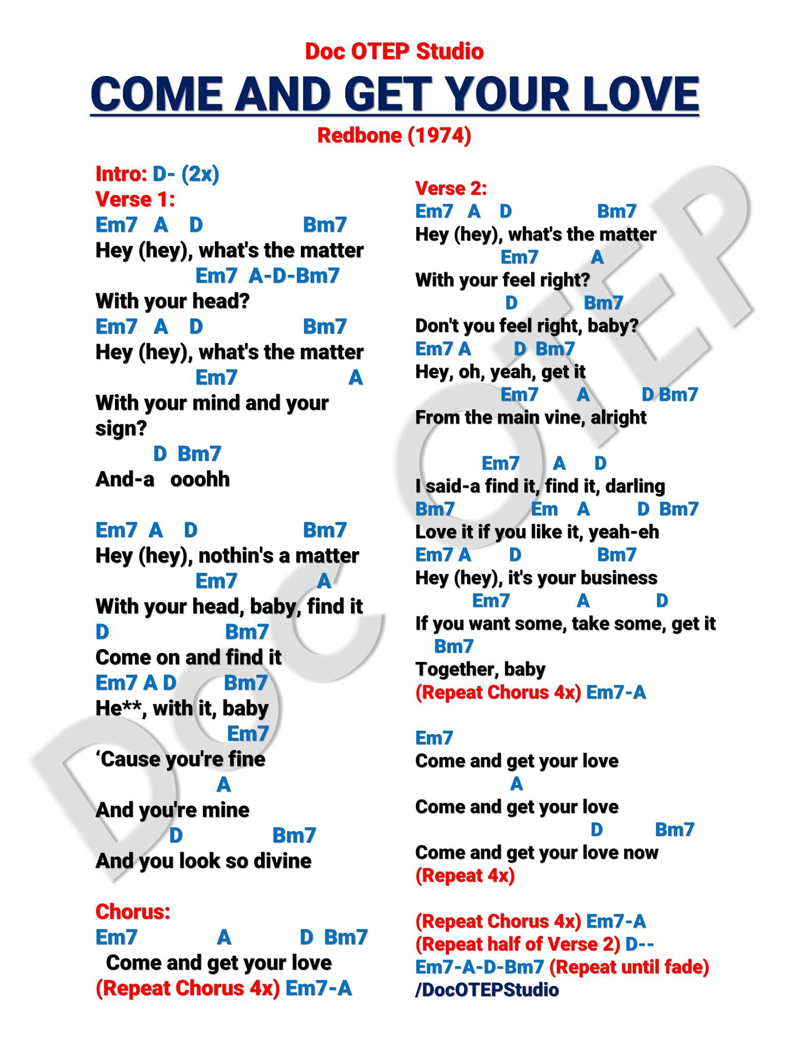 redbone come and get your love lyrics