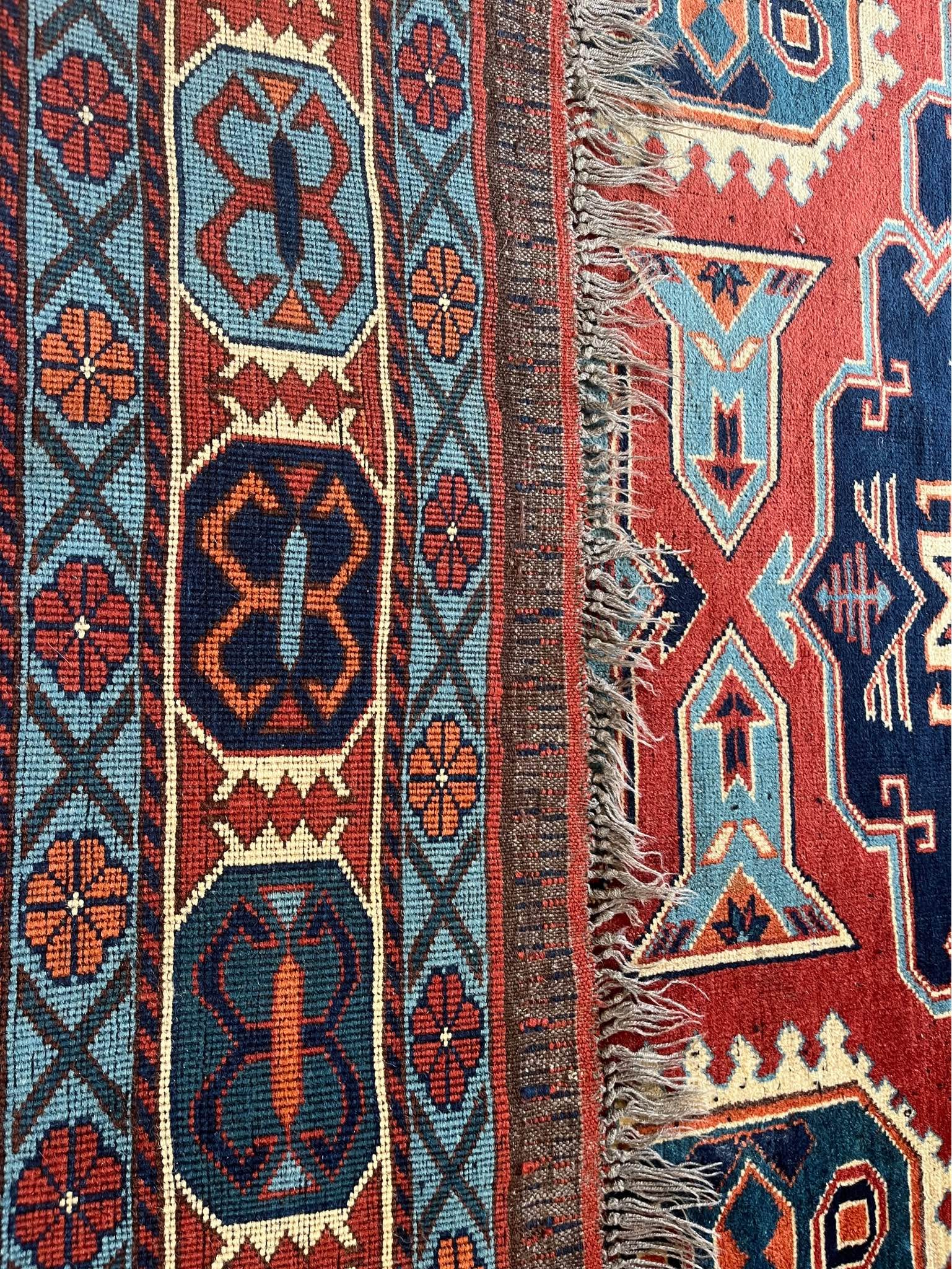 Hand knotted Wool Caucasian Soumak rug. Width - 220cm Length - 285cm ...