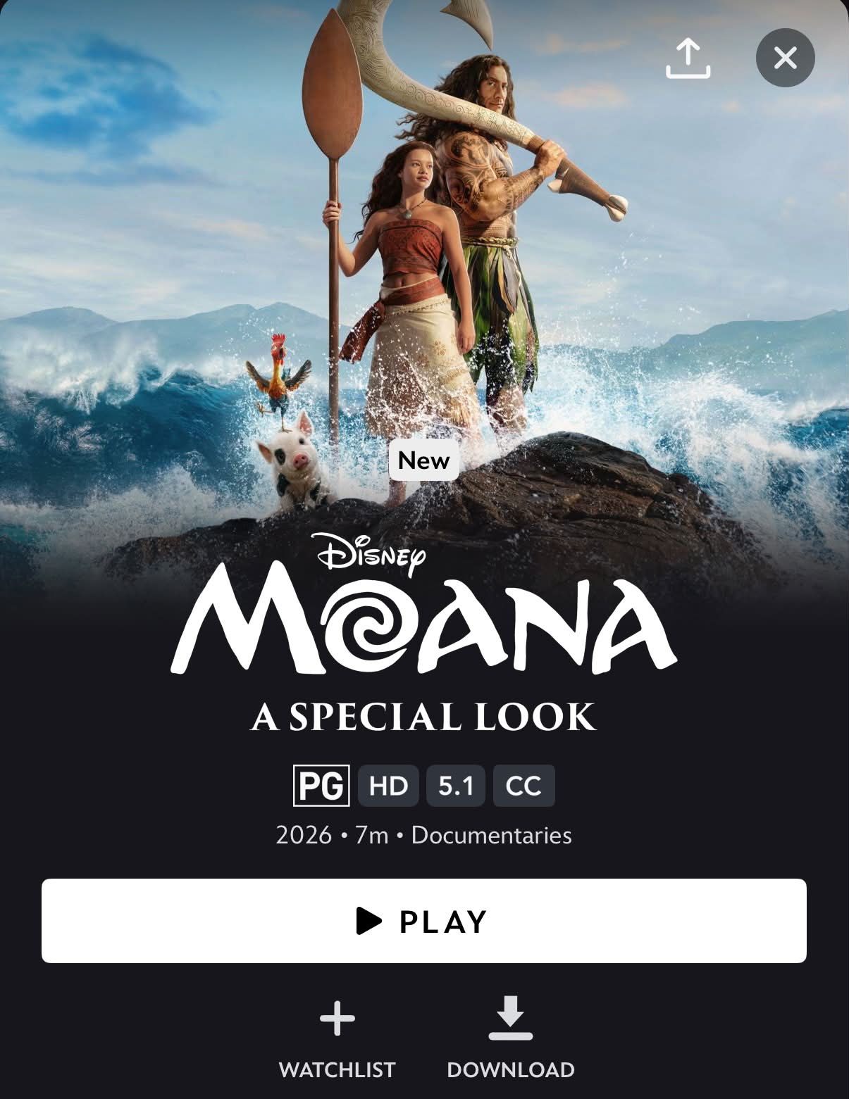 Make way! 🌊🩵🌀 A Special Look of Disney's Moana is now streaming