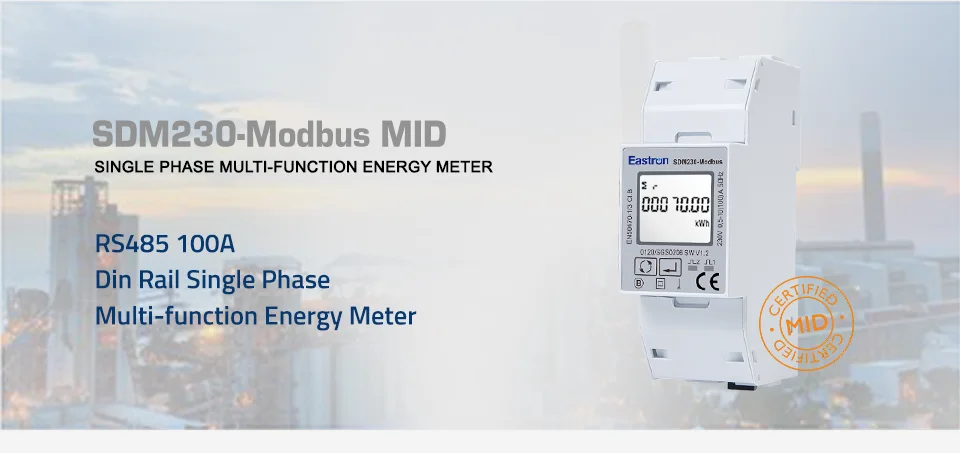 Plaza - EASTRON SDM230-Modbus MID ⚡ Single-Phase 230V Energy Meter ...