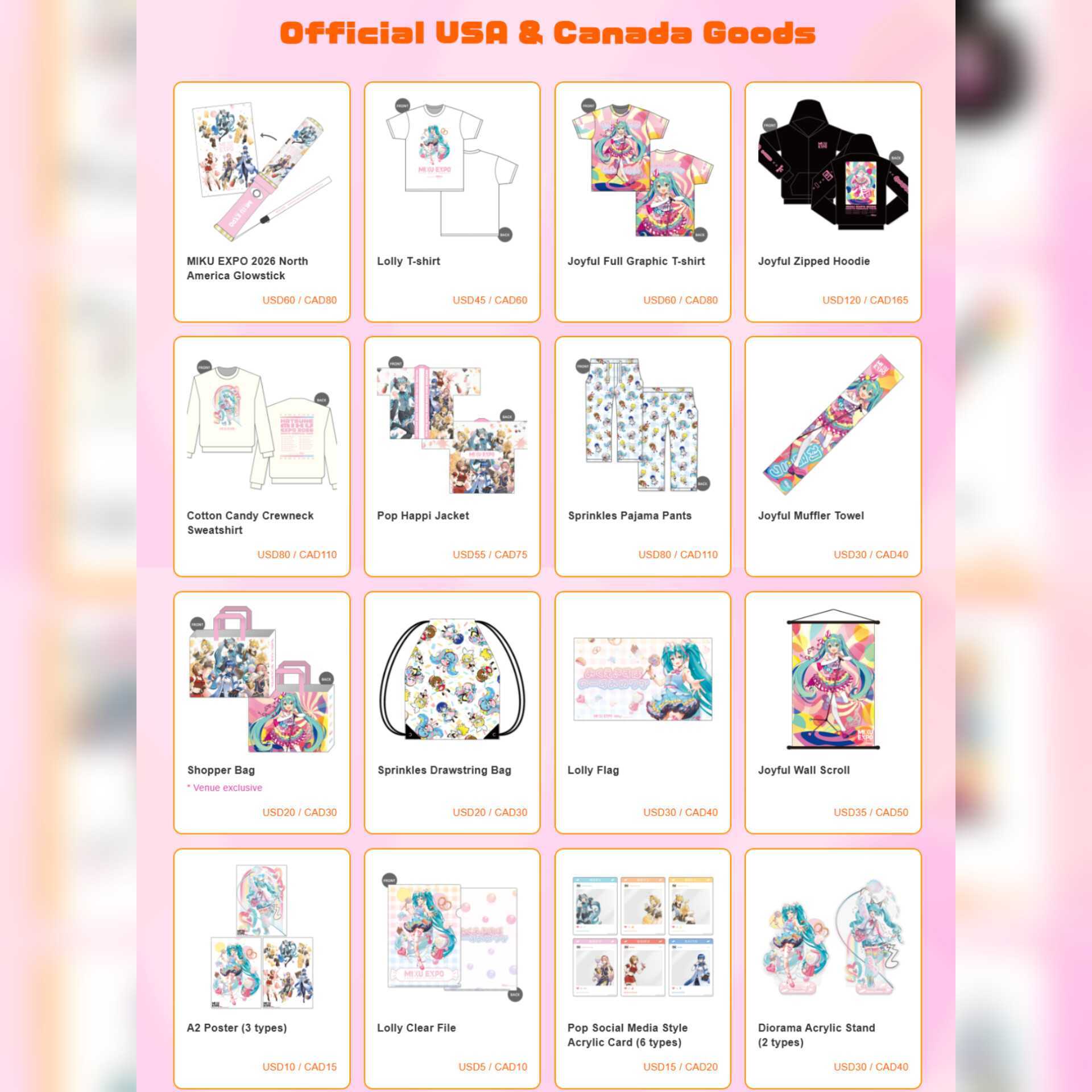 🌐MIKU EXPO 2026 North America🌐 The North America tour goods