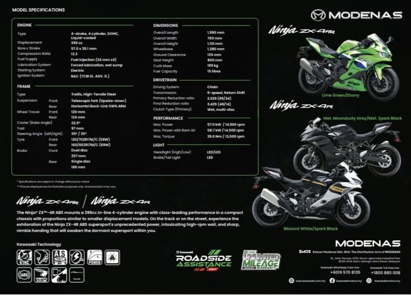 KAWASAKI ninja zx4rr 💚 Dp: Rm 4720 Monthly: RM 718 x 7 years ✓ 2