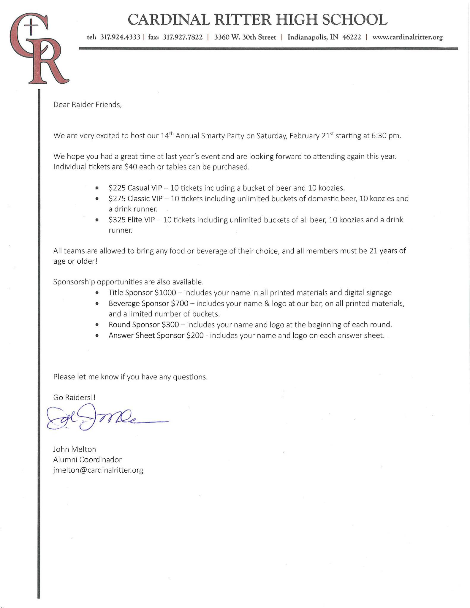 Cardinal Ritter Alumni Association | Indianapolis IN