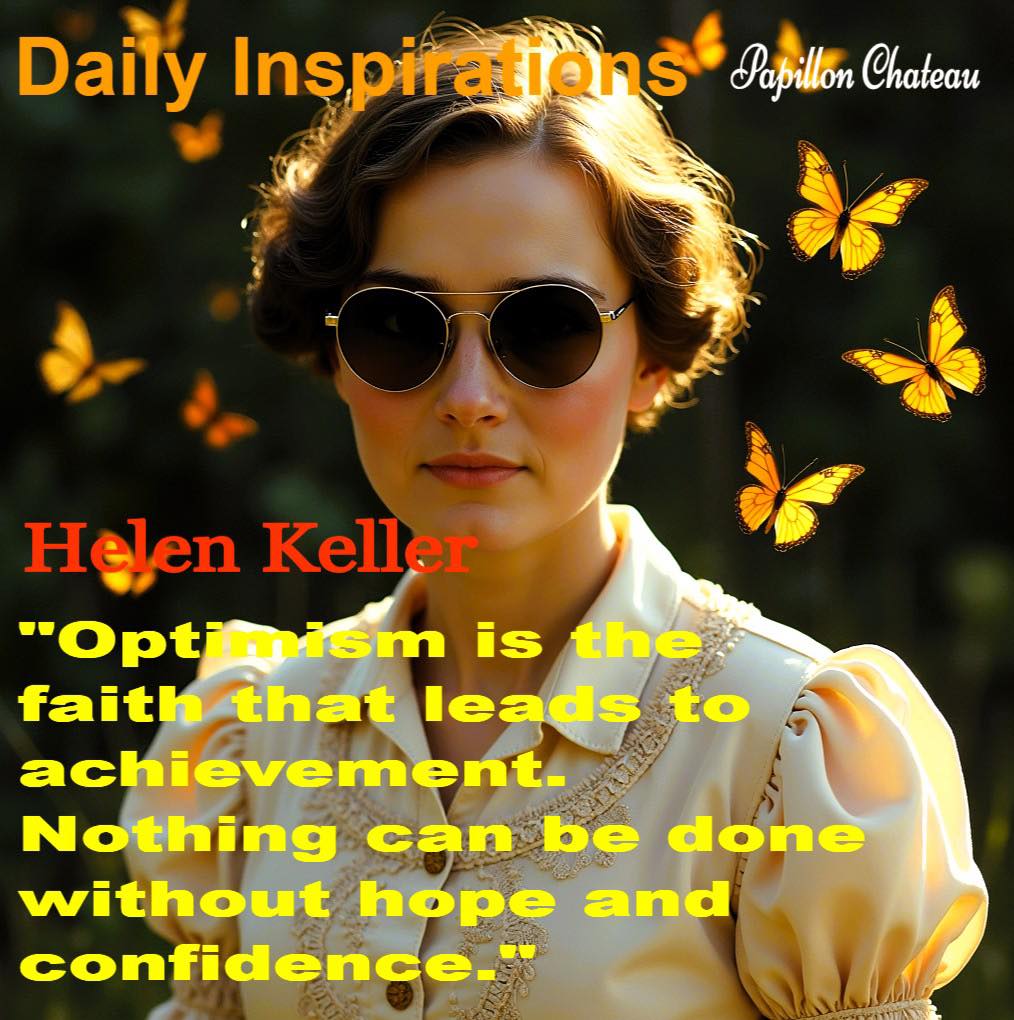 Helen Keller | “Optimism is... - Papillon Chateau Butterflies | Facebook