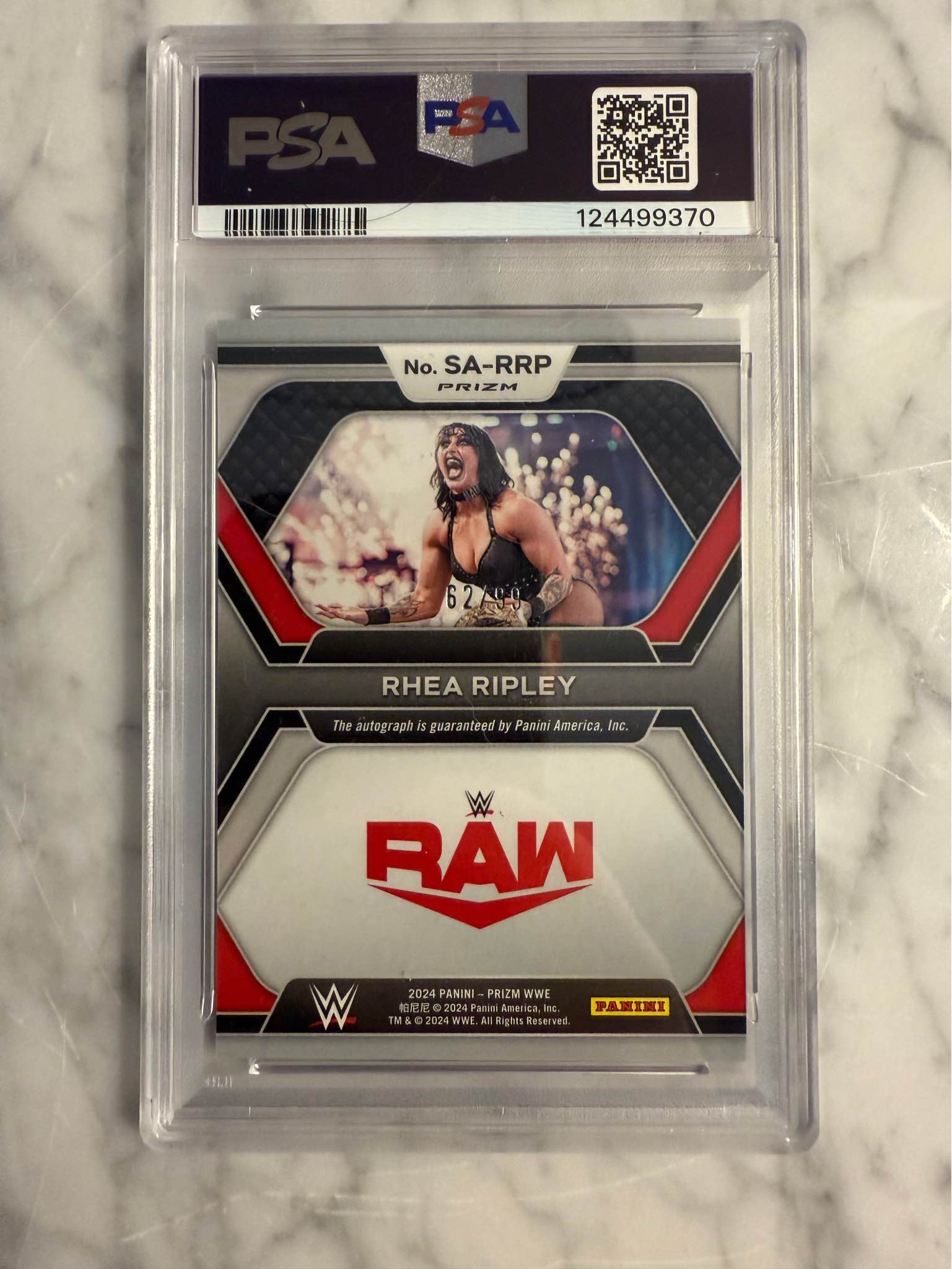 2024 Panini Prizm Rhea Ripley Red Prizm Autograph /99 PSA 9 - Sports ...