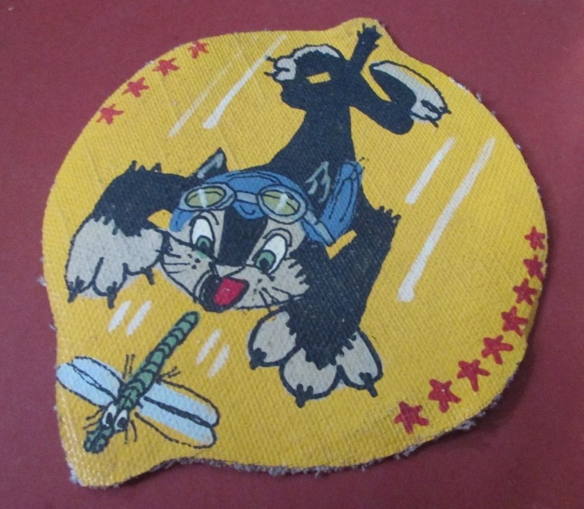 1970年代　USAF U-2 戦略偵察飛行隊　ブラックキャット スカジャン古着 WWII USAAF Disney, Black Cat 48th Fighter Squadron Jacket Patch.