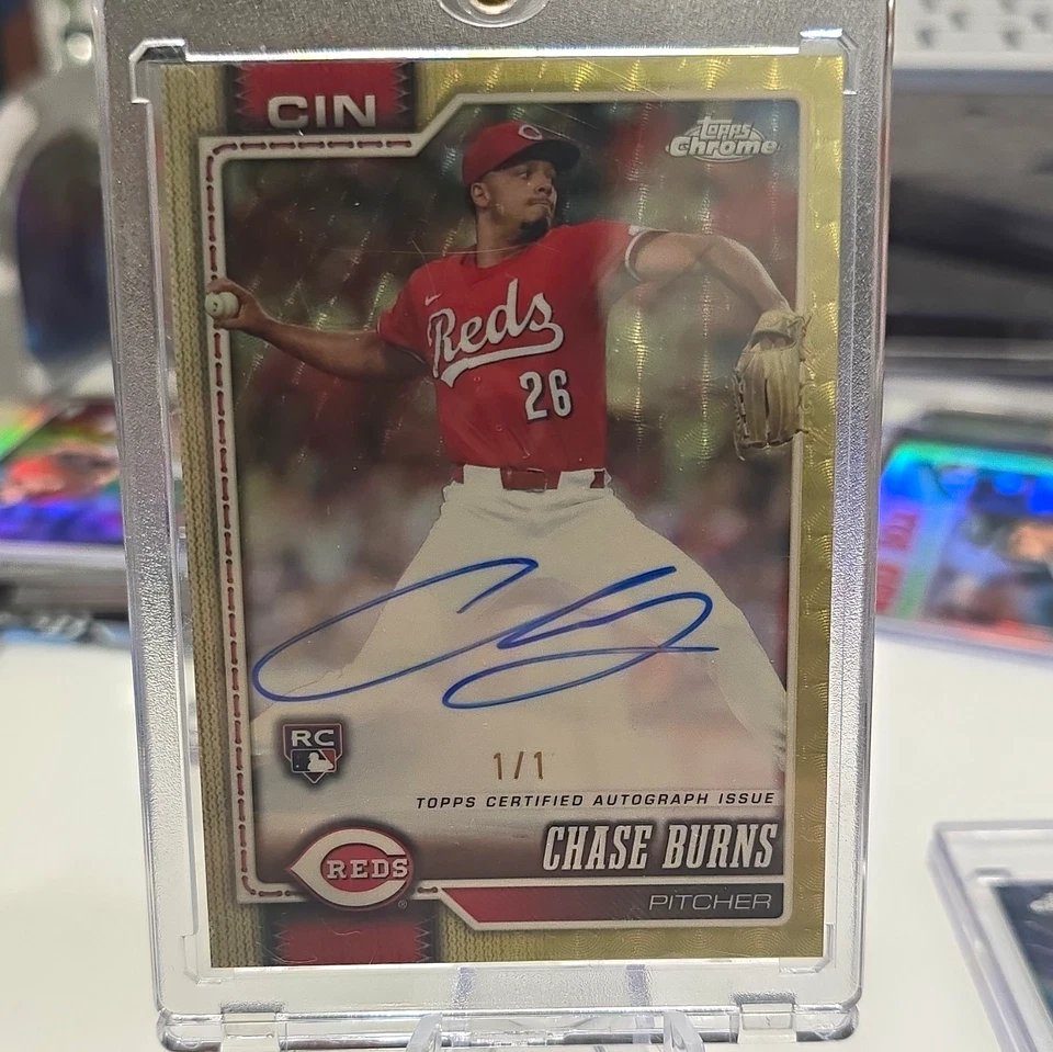 JUST PULLED: Chase Burns' 1-of-1 Superfractor autograph has