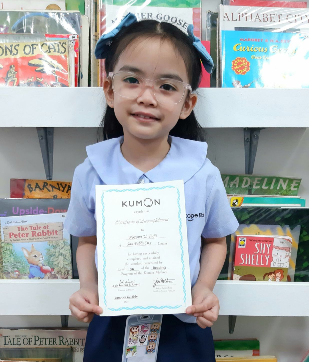 Kumon - Congratulations NOZOMI FUJII on completing Level 3A (Vowel ...