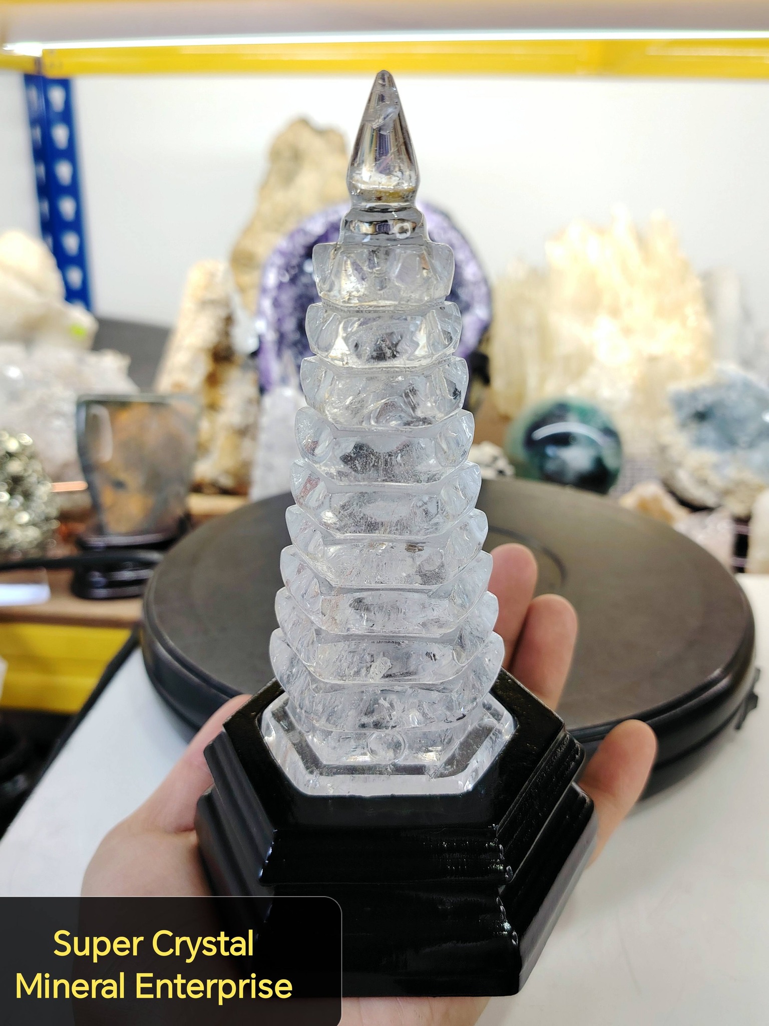 AAAAAAA級天然水晶文昌塔B0625/YS/20146/268 WCT05) 天然优质白水晶文昌塔雕刻摆件Natural High Grade White Quartz