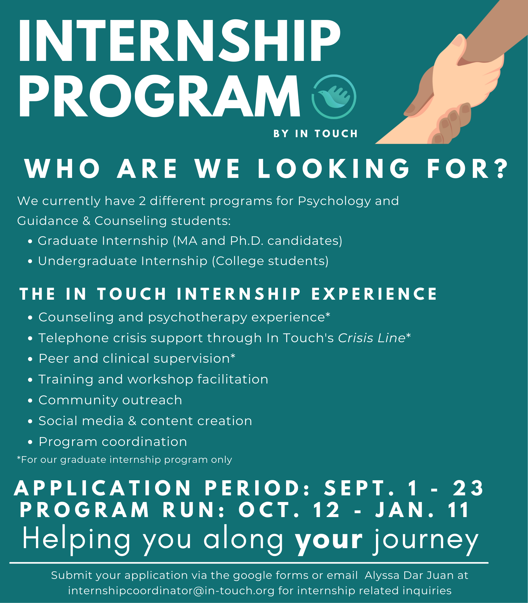 Join the In Touch Internship... - In Touch Community Services | Facebook