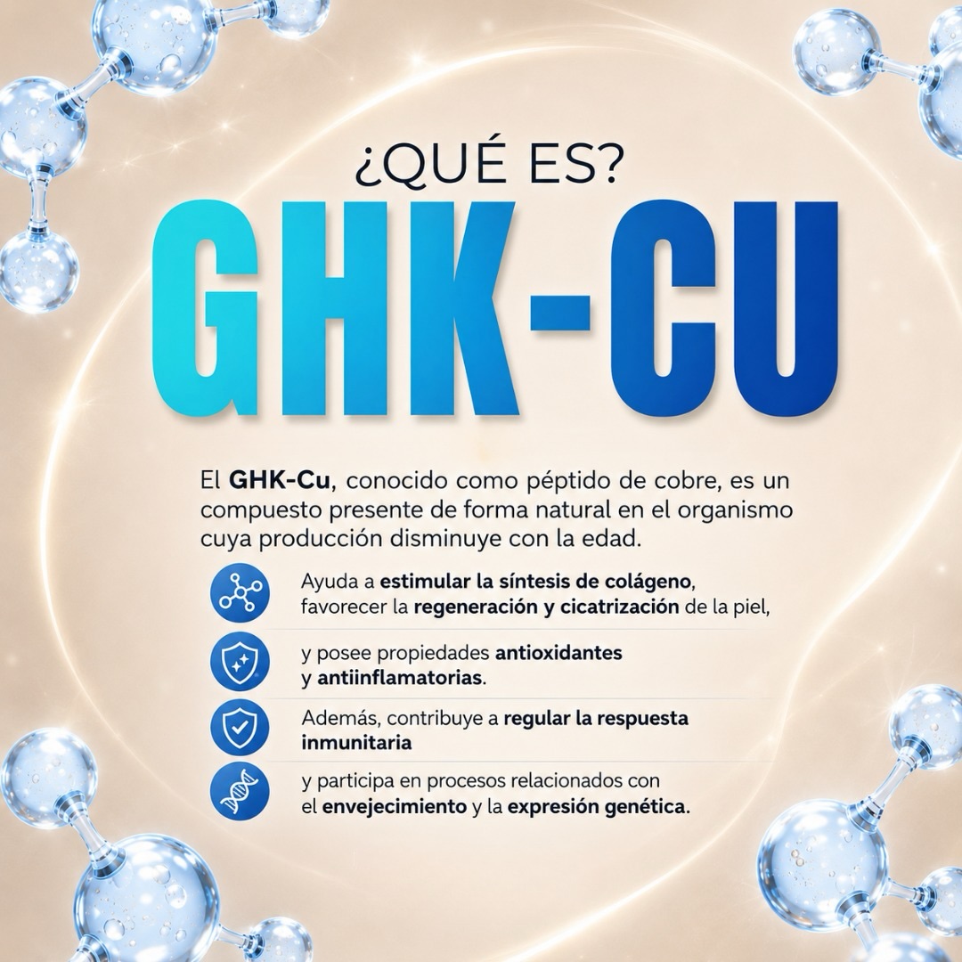 para que sirve el ghk-cu ✨ GHK-Cu: regeneración celular una piel se ve y se siente mejor. ✨ es un compuesto presente de forma natural en organismo que puede apoyar procesos relacionados con Tripeptide