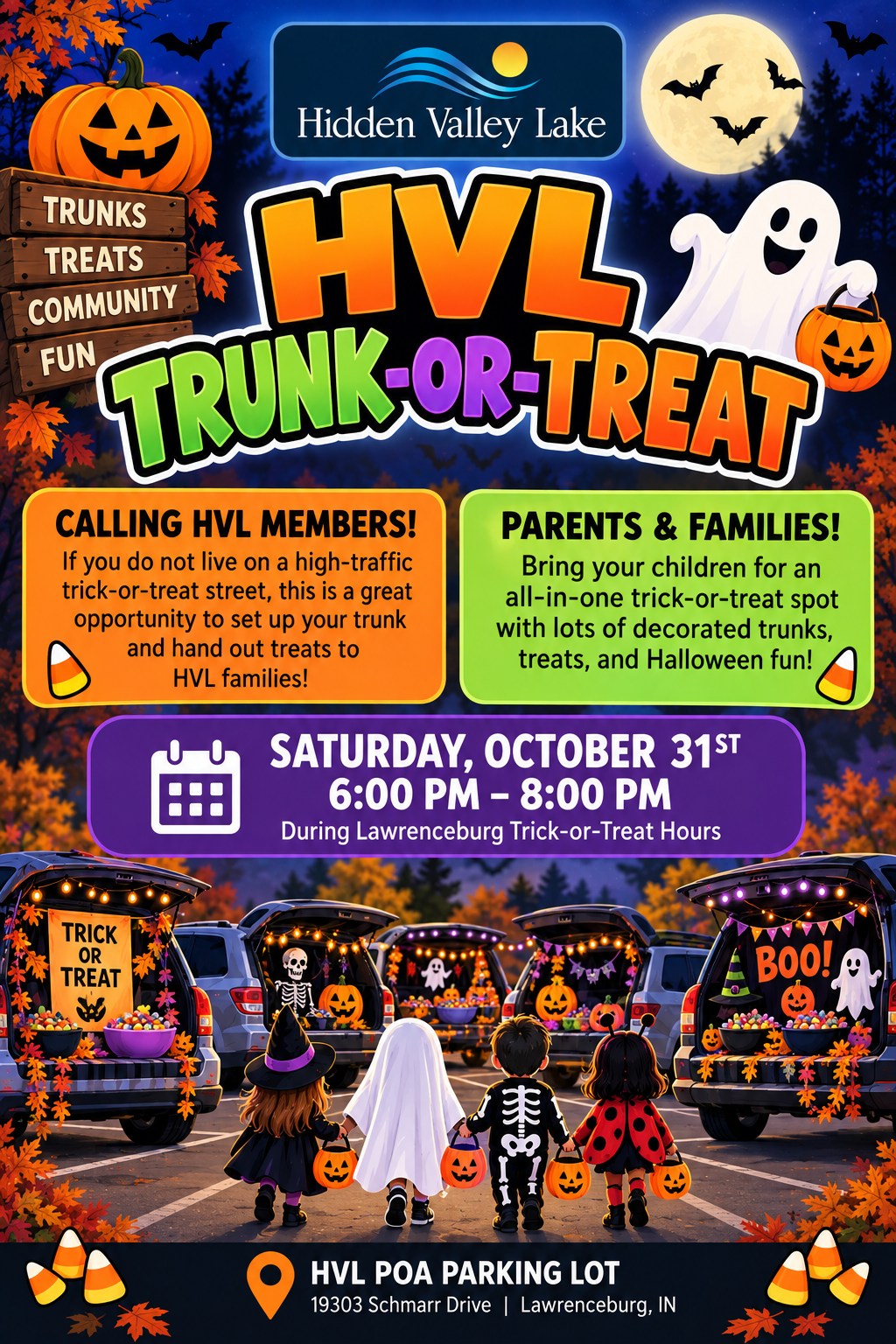 Hidden Valley Lake Trunk-or-Treat event on October 31st