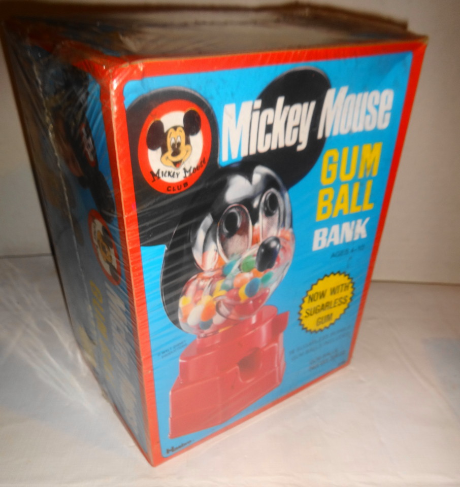1968 MICKEY MOUSE GUMBALL BANK - Factory Sealed. Never Opened! Box