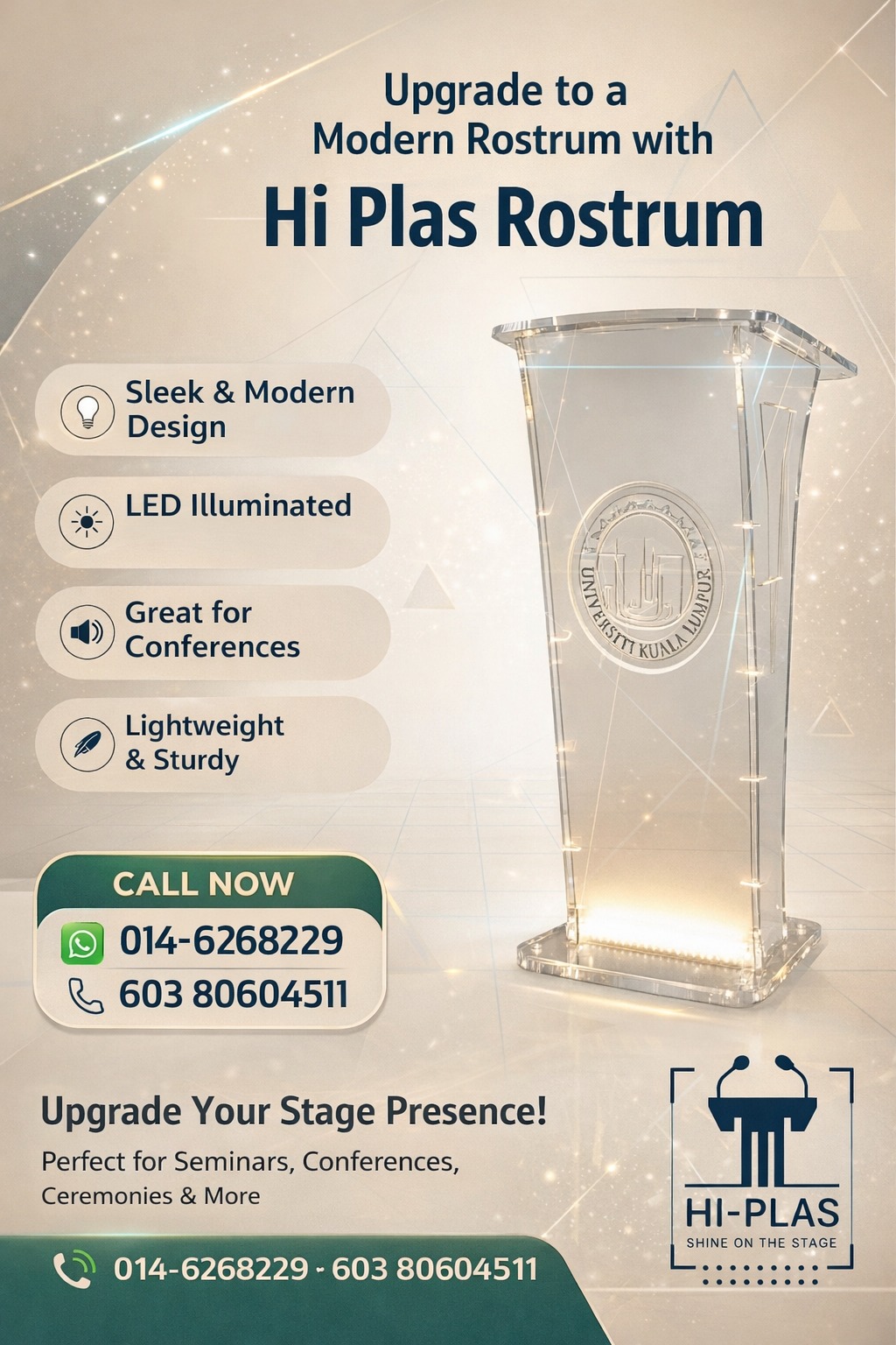HI PLAS Acrylic Podium... - HI PLAS Acrylic Podium / Rostrum