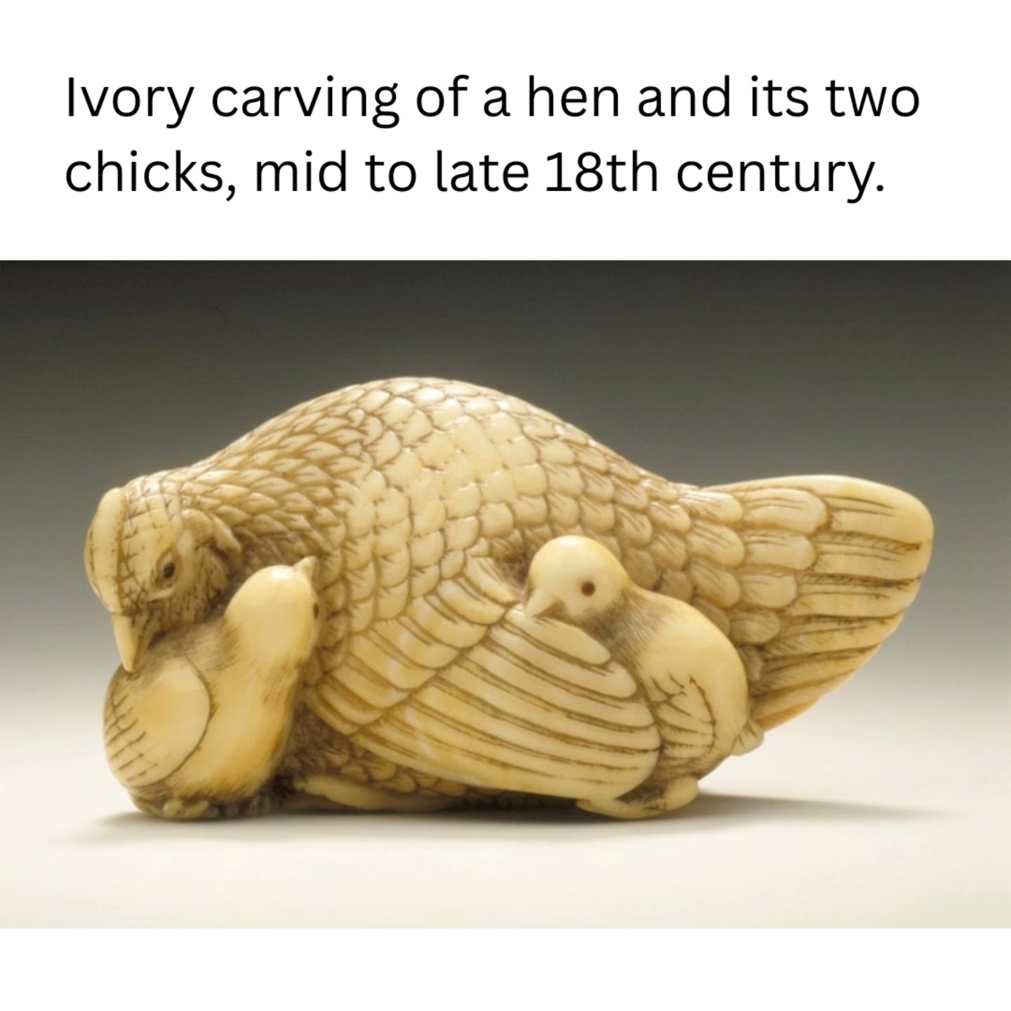 その他 handmade e Hen and Chicks by Yamaguchi Okatomo is an 18th century ivory