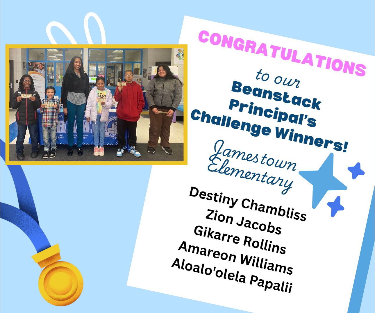 Jamestown - Congratulations to our Beanstack Principal's Reading ...