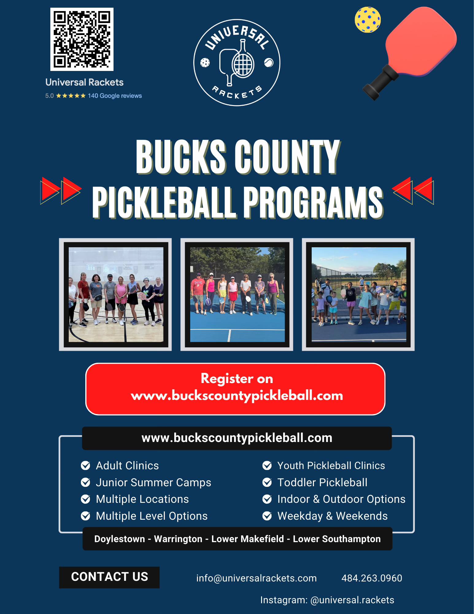 2026 Bucks County Pickleball Programs... - Universal Rackets | Facebook