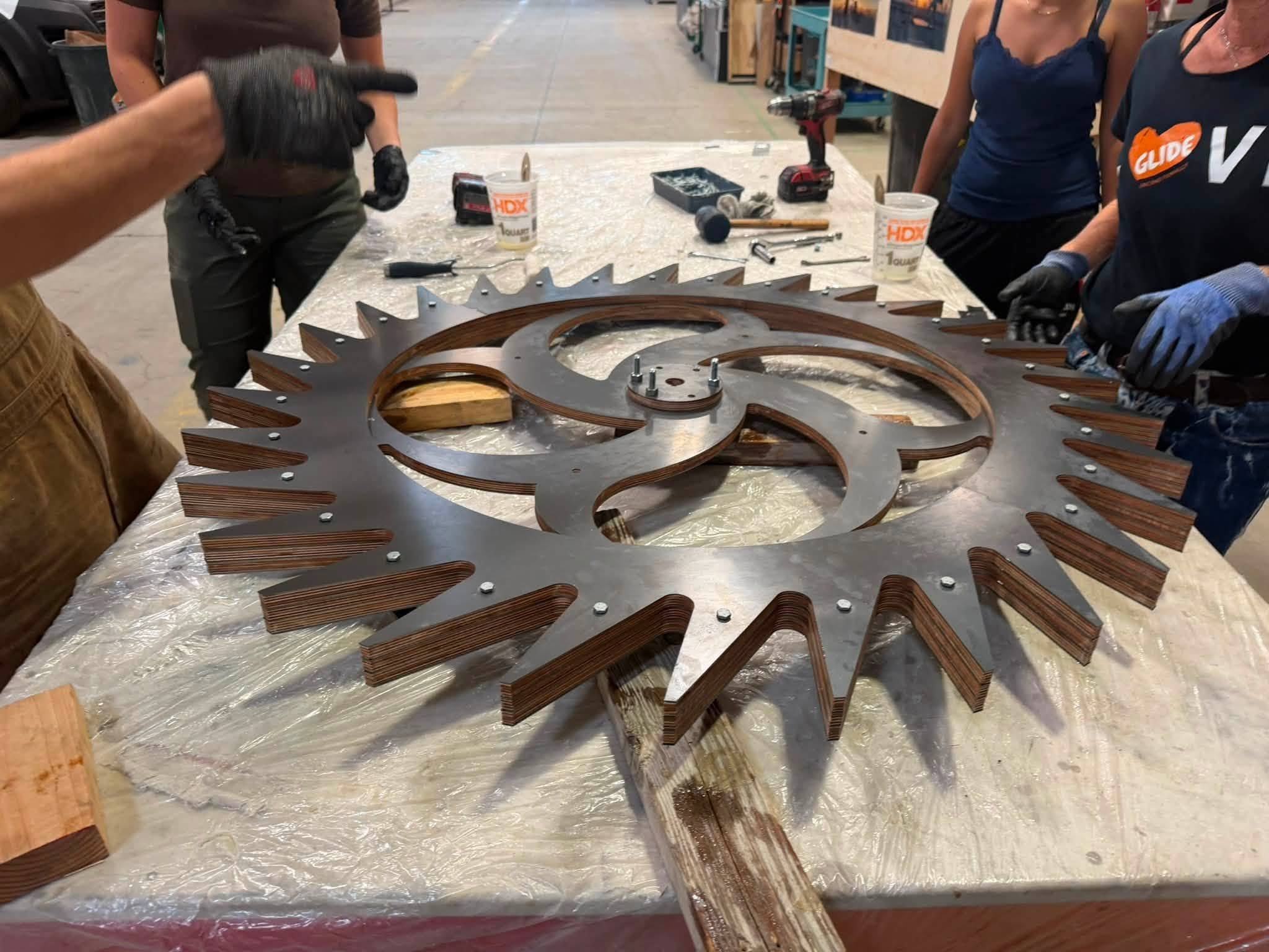 Built from steel, aluminum, and wood, The Sound of Time is a