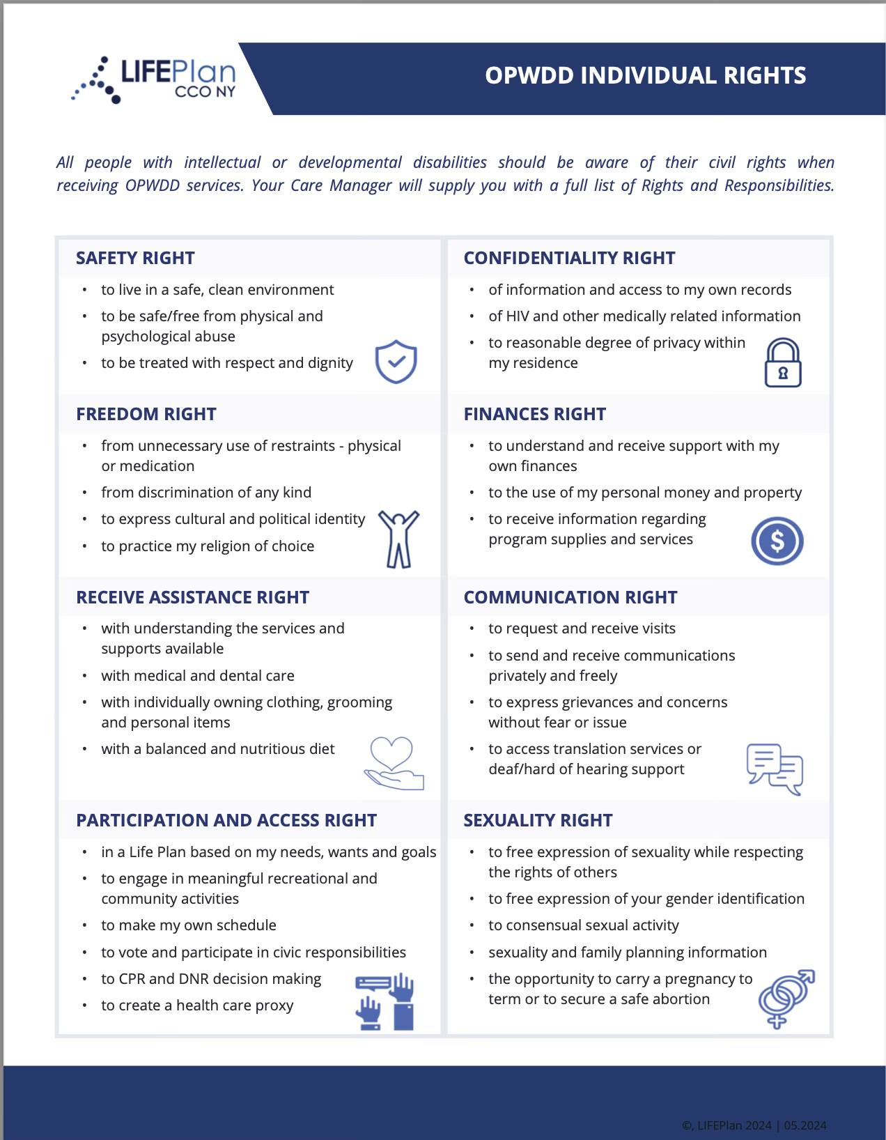 The image is a poster focused on the individual rights of people with ...