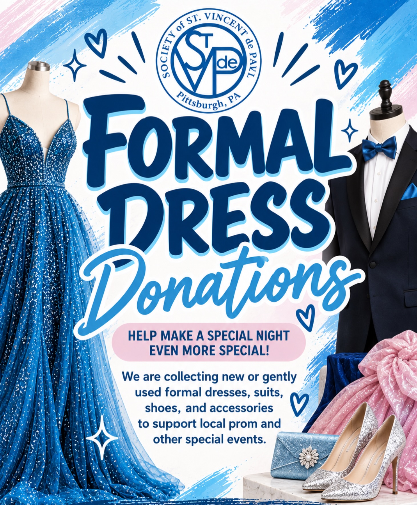 Donate formalwear to St. Vincent de Paul in Pittsburgh for prom season