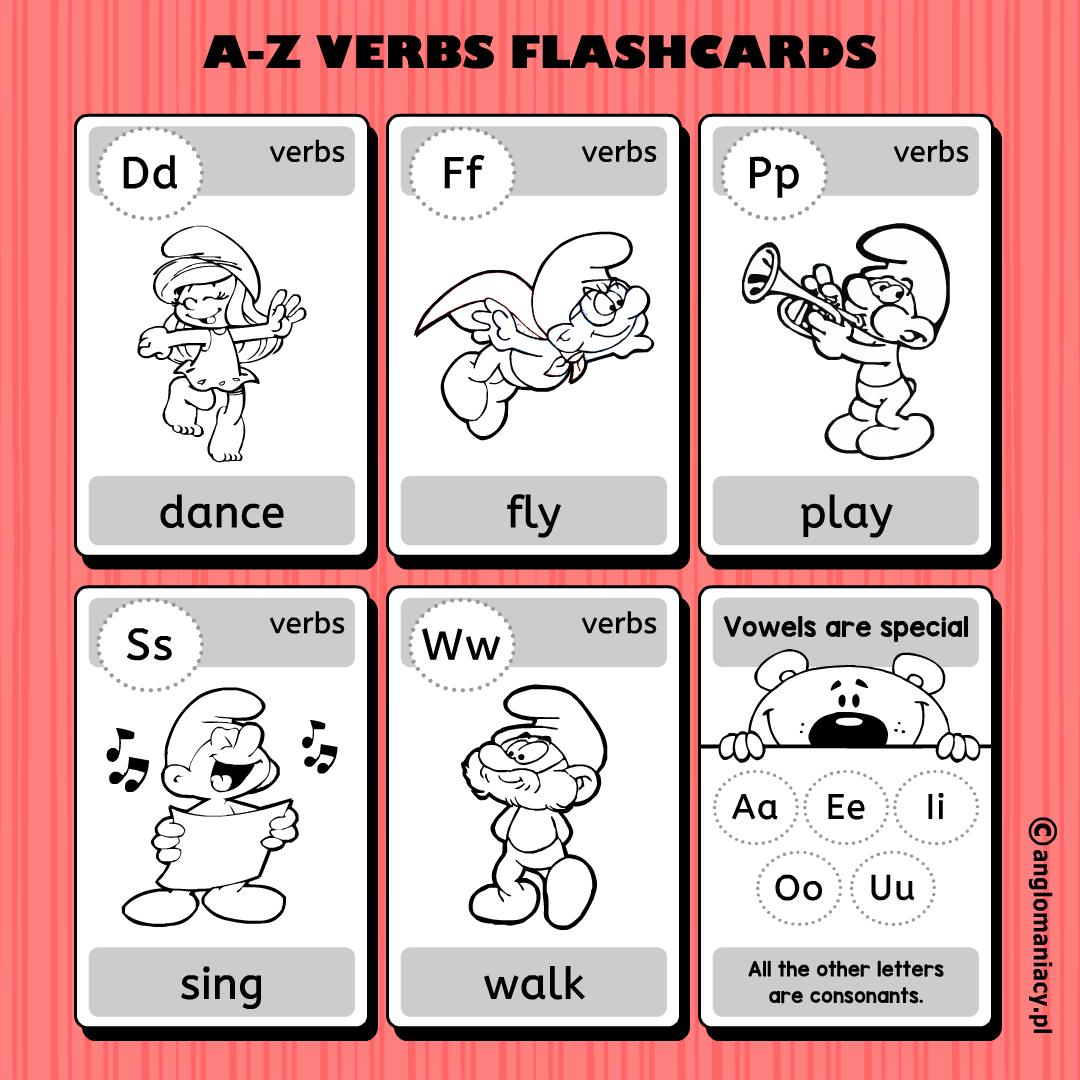 Anglomaniacy - VERBS A-Z FLASHCARDS #Verbs #Flashcards 26 double-sided ...