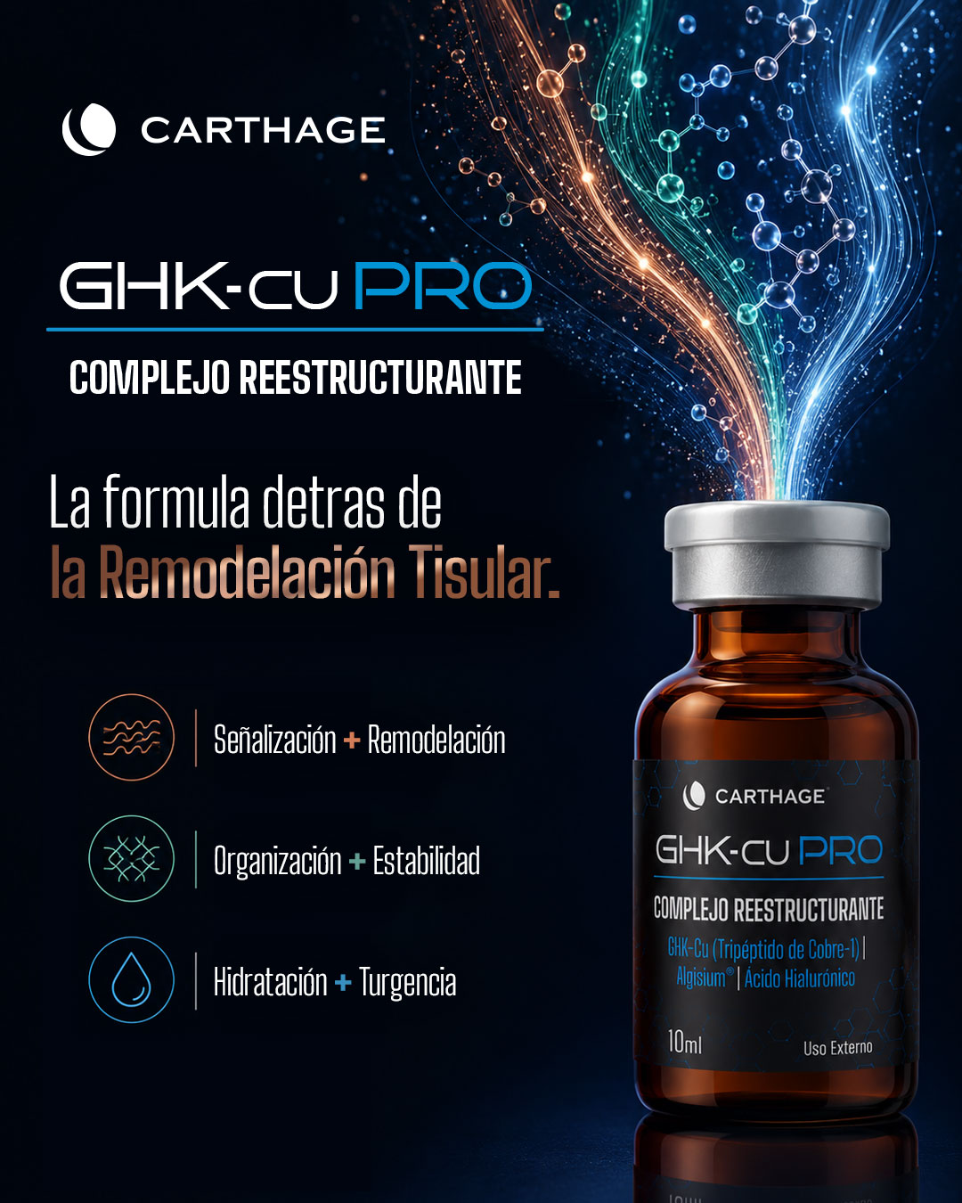 ghk cu beneficios propiedades y contraindicaciones 🧬 UNA FÓRMULA. TRES DIMENSIONES DEL SOSTÉN CUTÁNEO. GHK-Cu 1% · Algisium® 5% · Ácido Hialurónico 0,5% Señalización. Organización. Hidratación. Tres acciones que convergen en un mismo objetivo: reestructurar el sostén cutáneo Pentadecapeptide BPC 157 cream Size:6 x 10mg GMP Facility