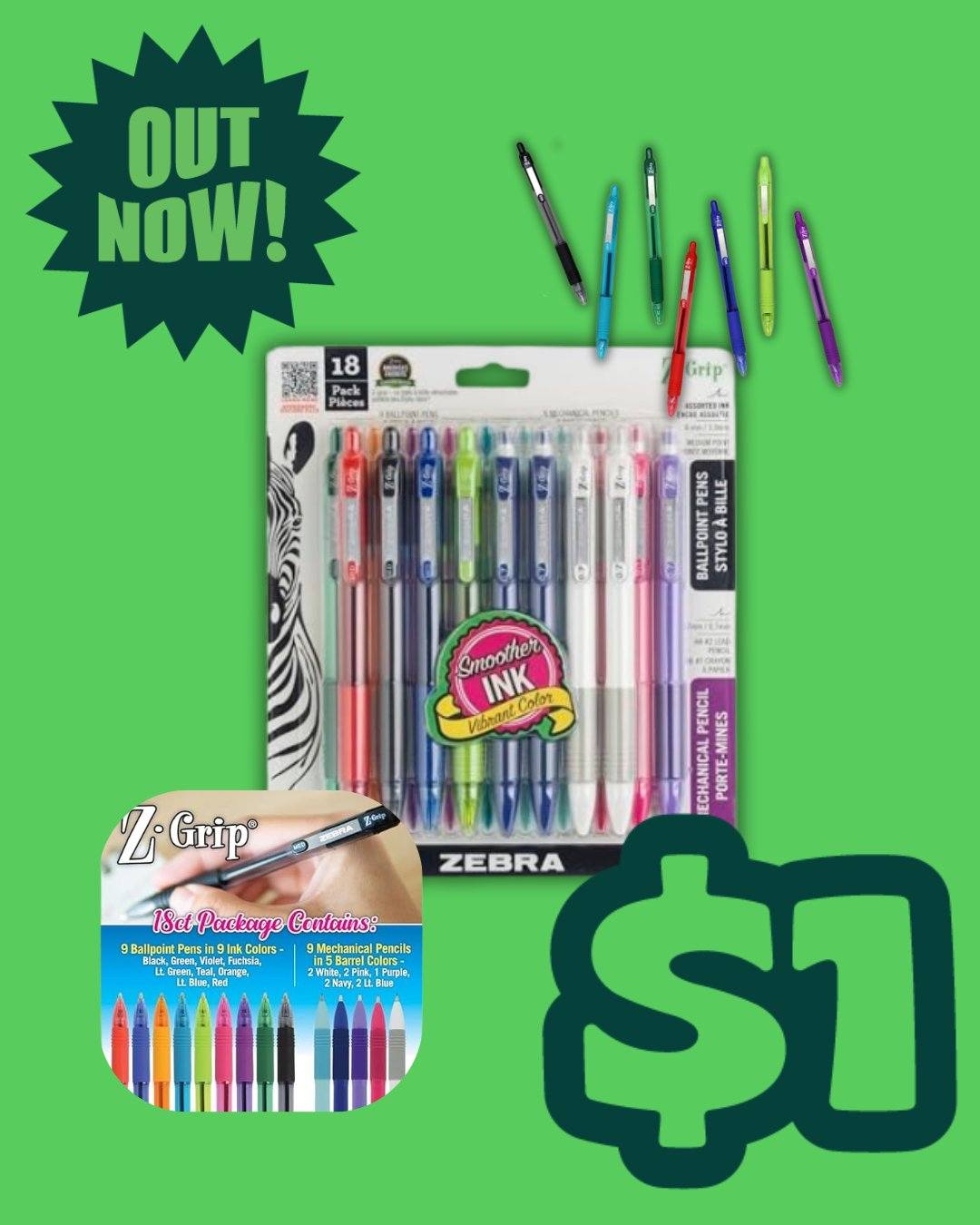 Cheap - Zebra Pen Z-Grip Ballpoint Pen & Mechanical Pencil Set