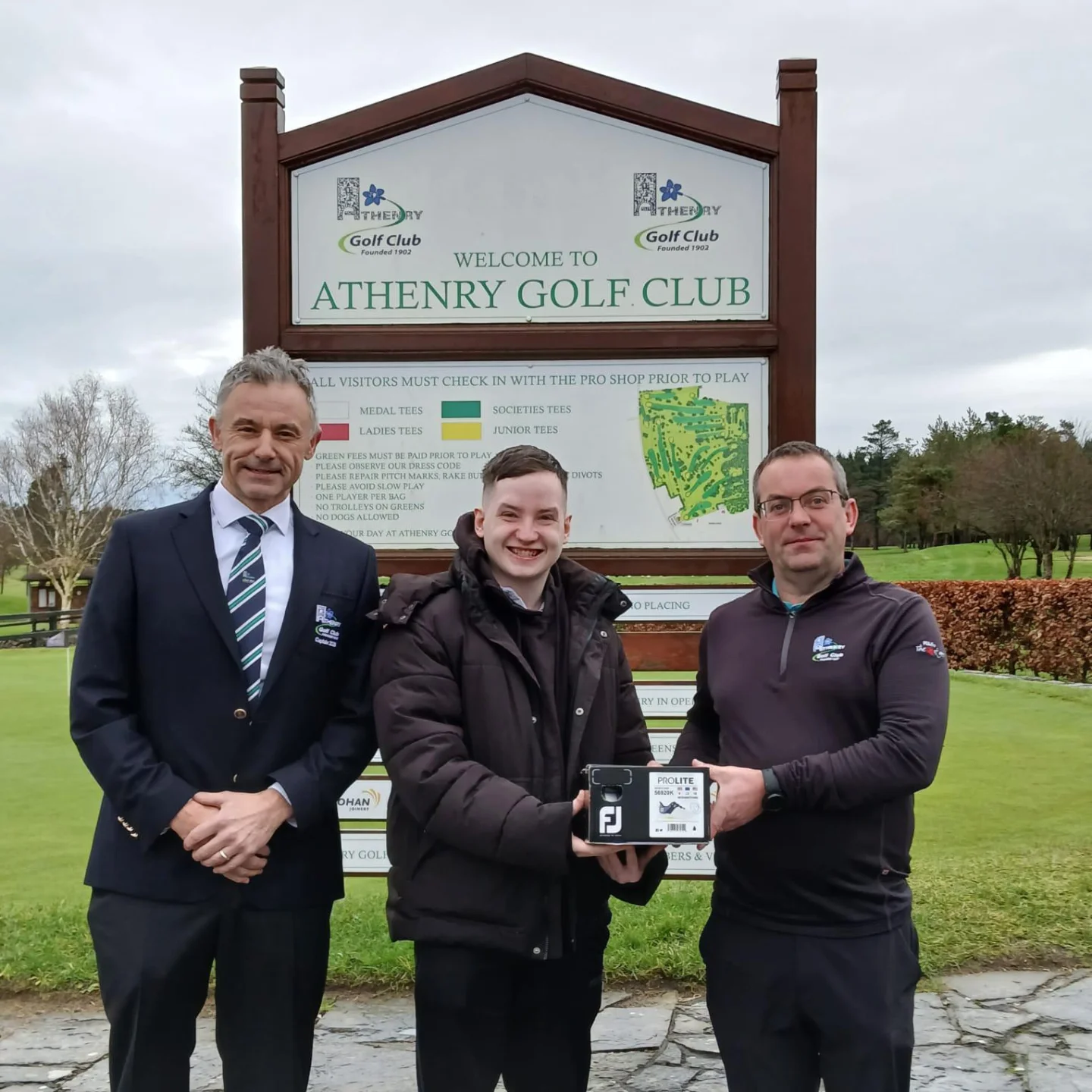 Athenry - Danny Butler pictured with Captain Bob Reilly and Sean Whelan ...