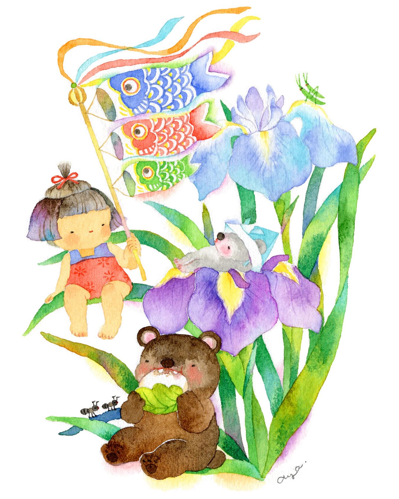 水彩の森 こばやしあや - 雨の多い梅雨どき☔️ ふたごのイモリくんと 